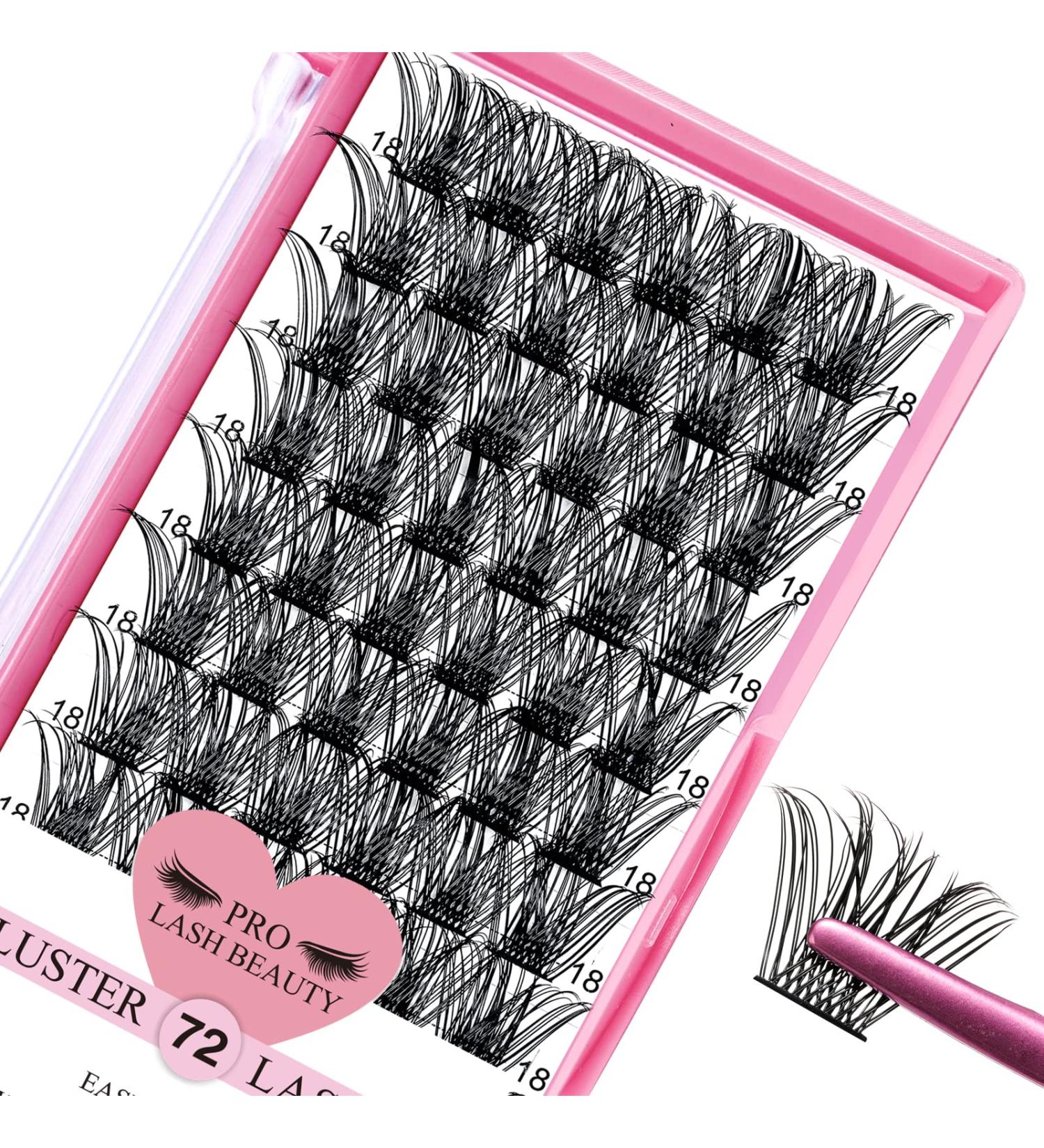Buy 72 Pcs Cluster Lash Extensions | Volume Eyelashes with Super Thin Band - DIY Individual Lashes (C Curl 18mm - Buy Online on GoSupps.com