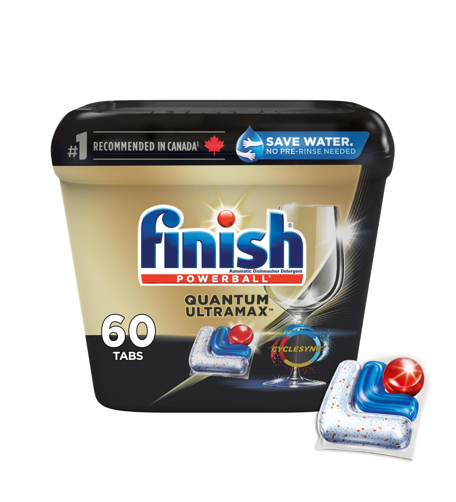 Finish Quantum UltraMAX Automatic Dishwasher Detergent Fresh 60 Tabs - Removes burnt-on stains & 24 h dried-on stains no pre-rinse needed - Buy Online on GoSupps.com