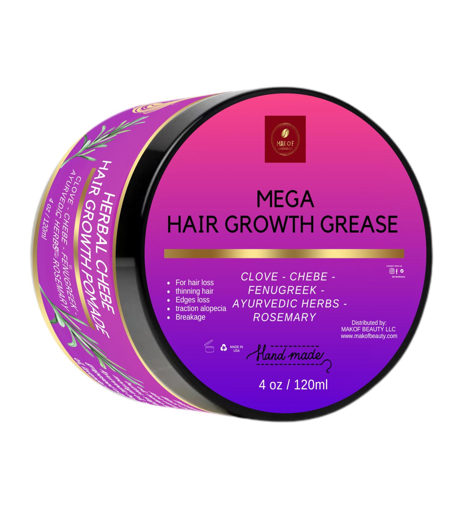 CHEBE MAGIC Hair Growth Grease - Organic Chebe from Chad Rosemary & Ayurvedic Herbs for Rapid Growth | All Hair Types - 4 oz - Buy Online on GoSupps.com