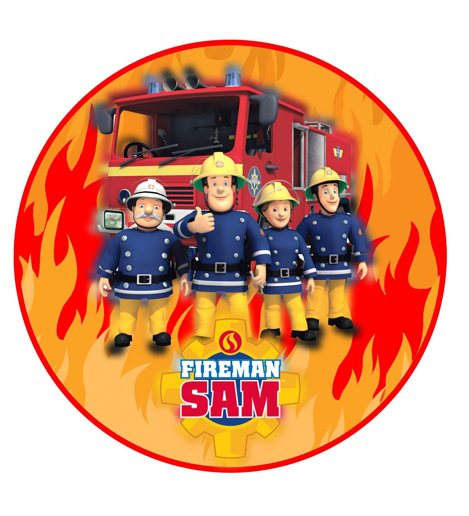 Edible Cake Topper - Firefighter Sam Birthday Decoration - 20cm Fondant Cake Raper for Kids - International Shipping - Buy Online on GoSupps.com