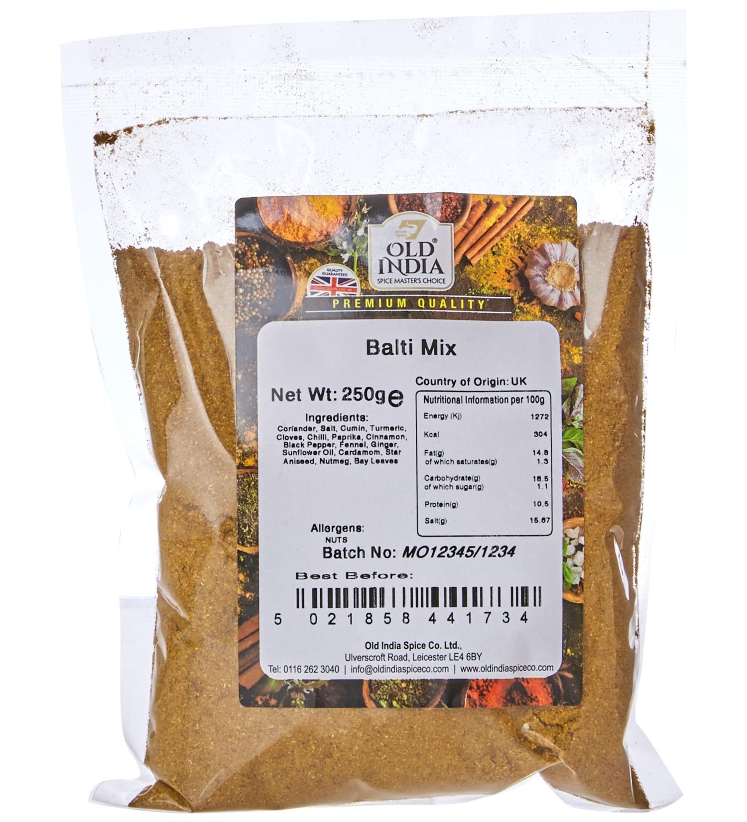 Old India Balti Mix 250g - Authentic Indian Spice Blend, 250g Pack - Buy Online on GoSupps.com