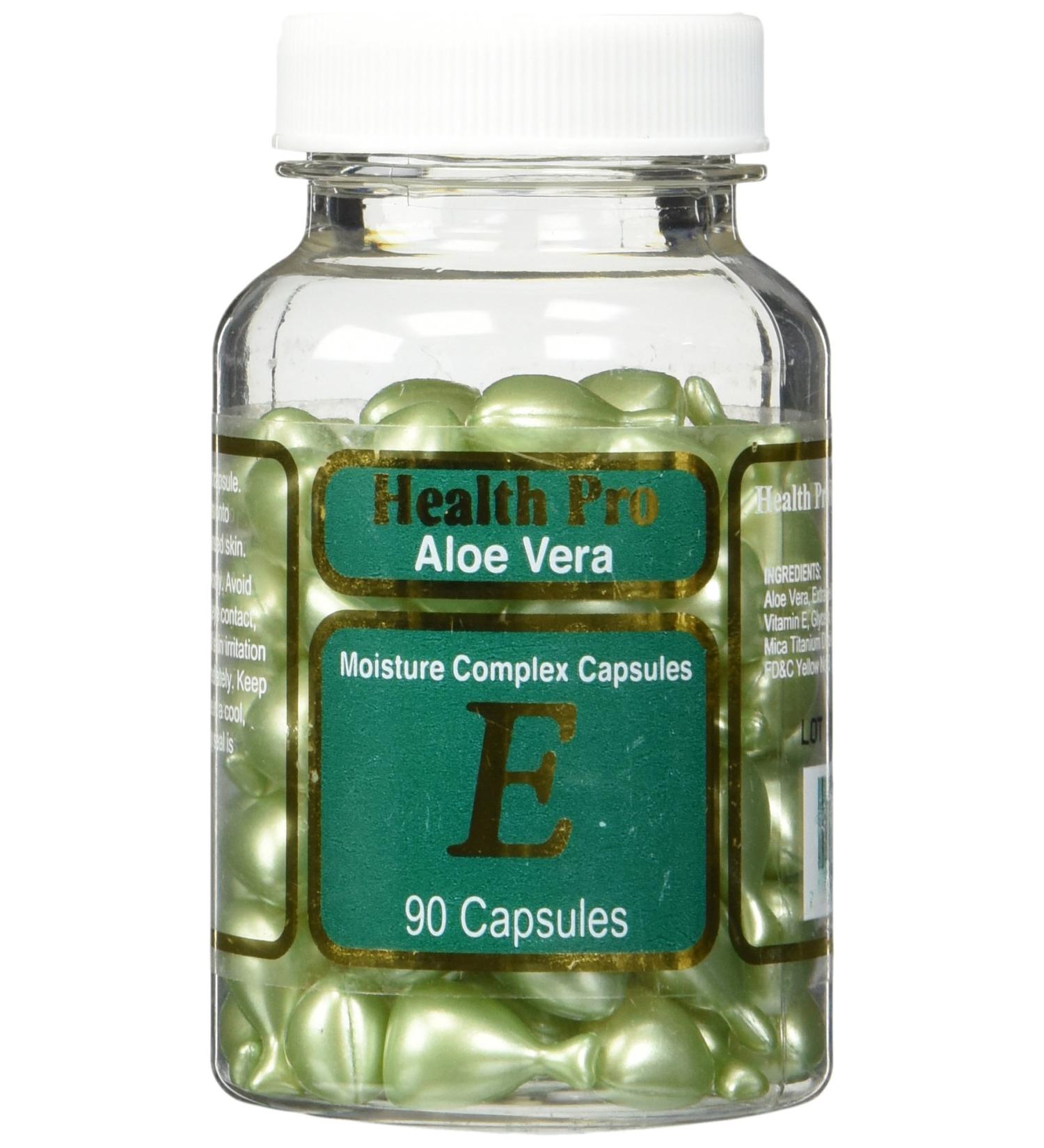 Aloe Vera & Vitamin E Skin Oil Capsules - 90 Green Capsules - Buy Online on GoSupps.com