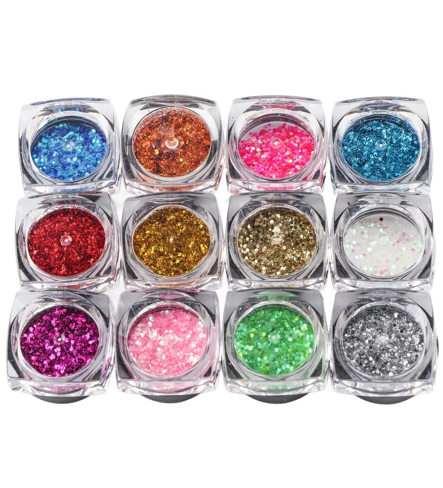 Natudeco Nail Sencer Nail Flash Powder DIY Nail Kit 12 Colors Of Color Exquisite Stylish Skin Friendly Family Nail Salon Decoration - Buy Online on GoSupps.com