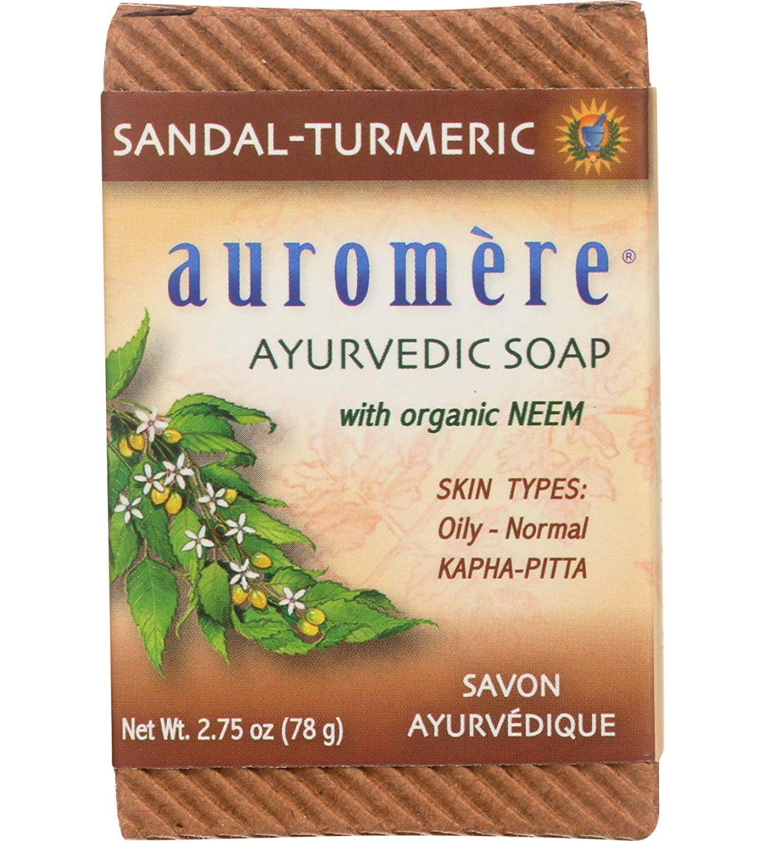 Auromere Sandalwood-Turmeric Ayurvedic Bar Soap - 2.75 oz - Buy Online on GoSupps.com
