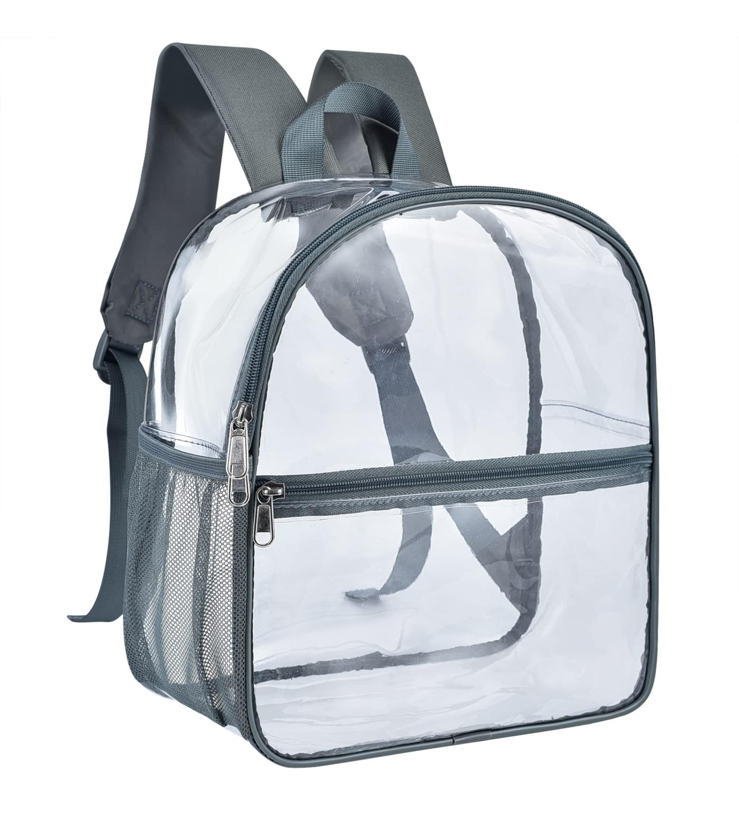 Paxiland Clear Stadium Approved Backpack with Wide Shoulder Straps - Grey - Buy Online on GoSupps.com