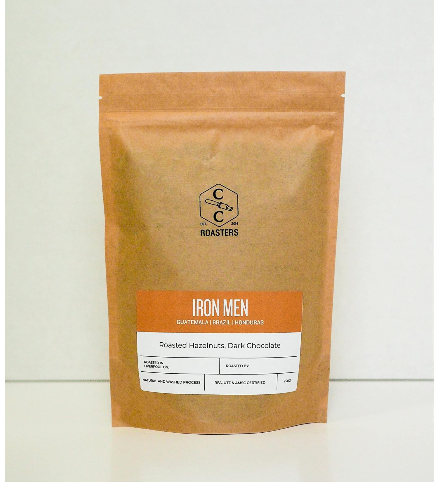 Crosby Coffee Roasters Iron Men Blend 100% Arabica Speciality Coffee - Medium Roast Espresso Grind 250g