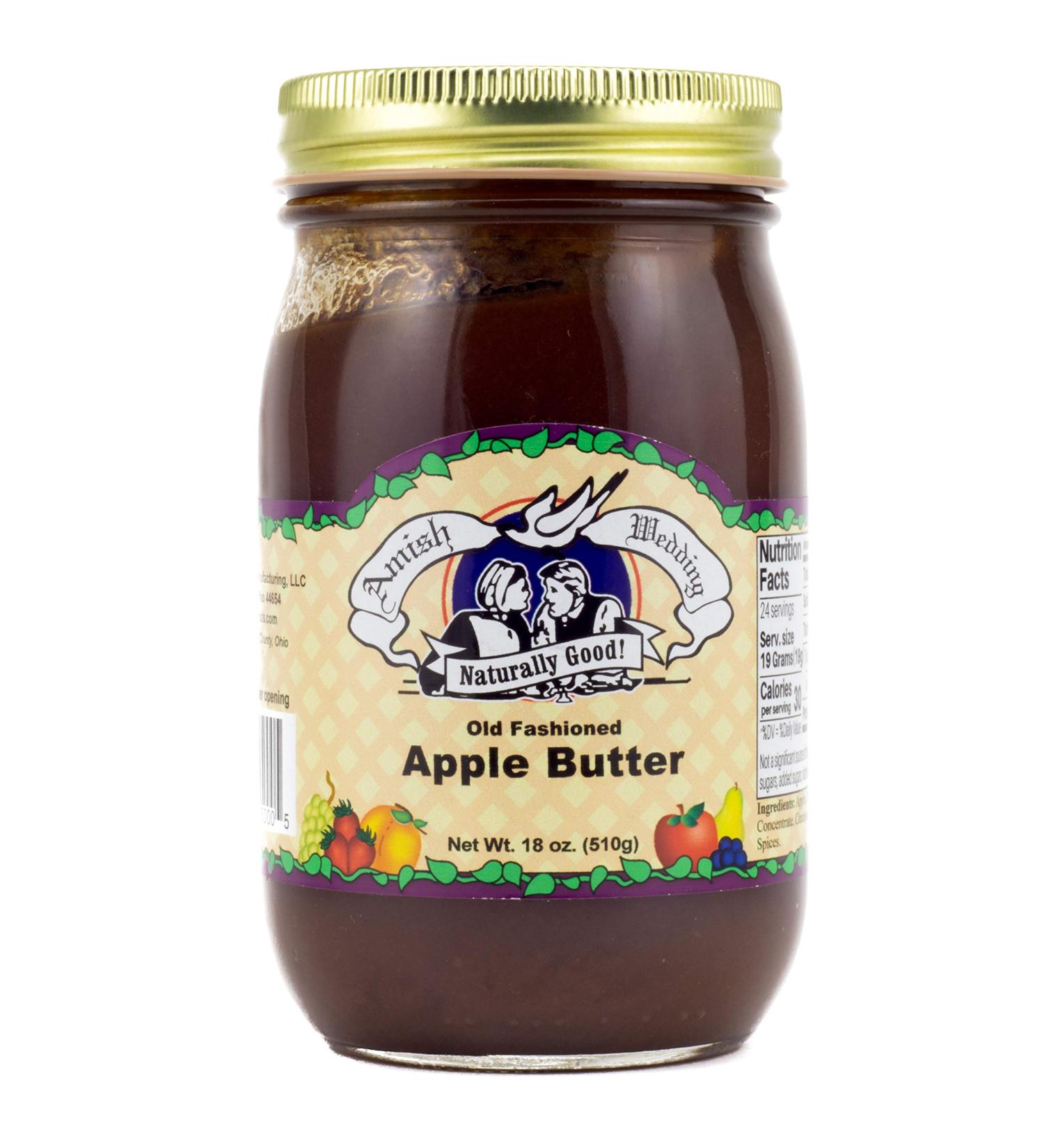 Amish Wedding All Natural Apple Butter 18oz (Pack of 2) - Old Fashioned Recipe - Buy Online on GoSupps.com