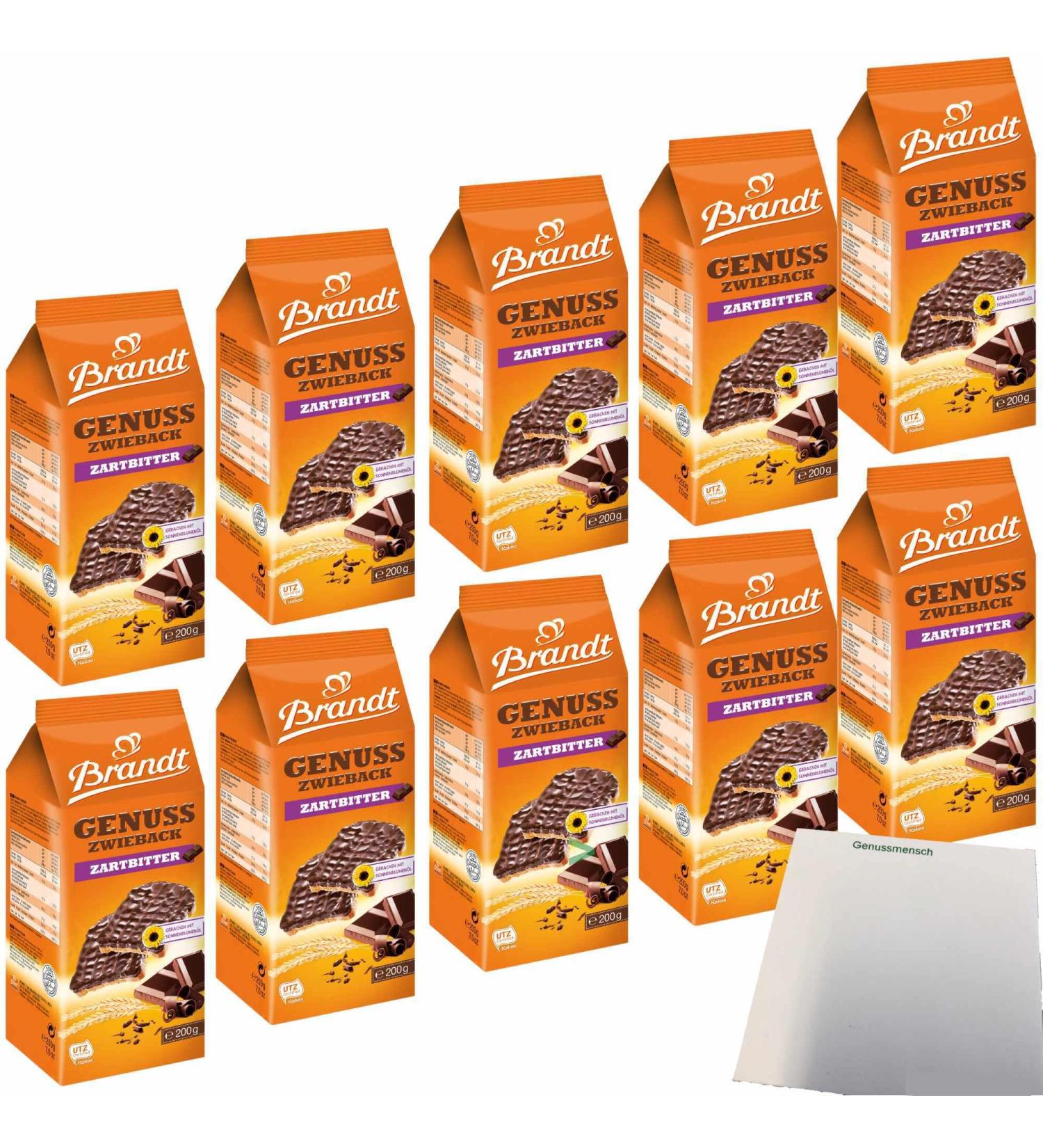 Buy Brandt Genuss Zwieback Dark Chocolate 10-Pack (10x200g) - International Shipping Available - Buy Online on GoSupps.com
