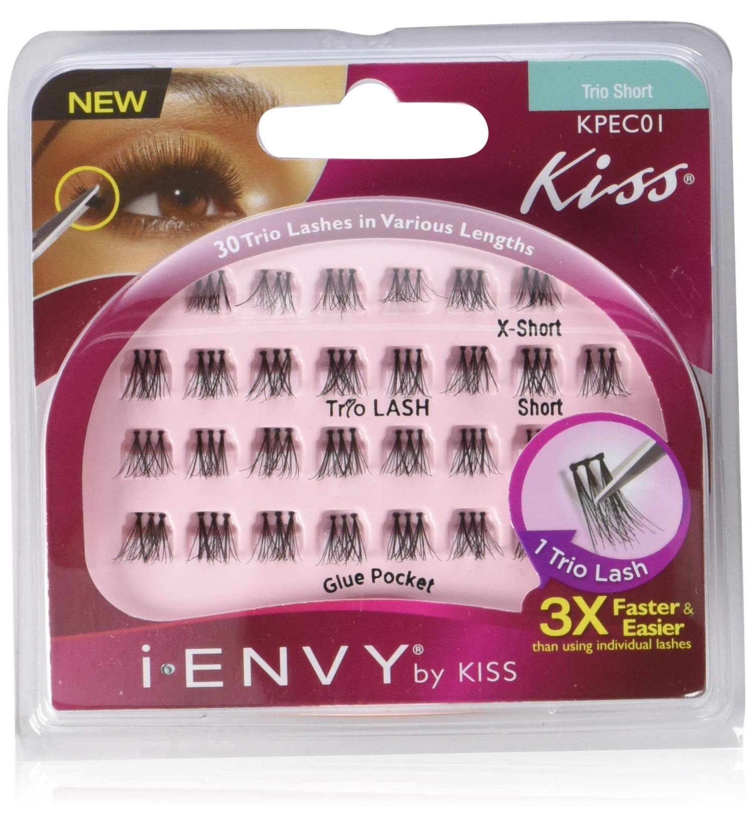 Kiss I Envy Trio Short 30 Count Trio Lashes (Pack of 2)