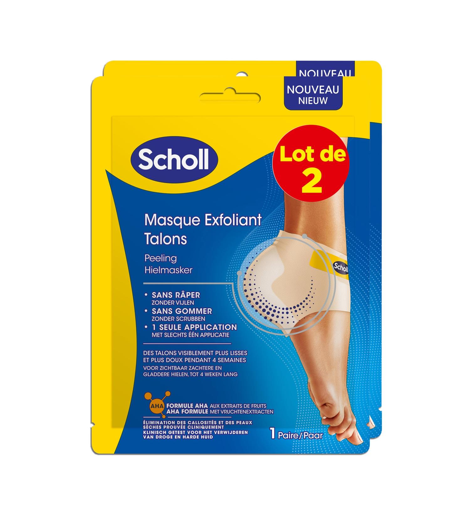 Scholl Pack of 2 Exfoliating Heel Foot Masks - Foot Peeling - Eliminates Calluses - Effective Foot Care - 4 Socks - Buy Online on GoSupps.com