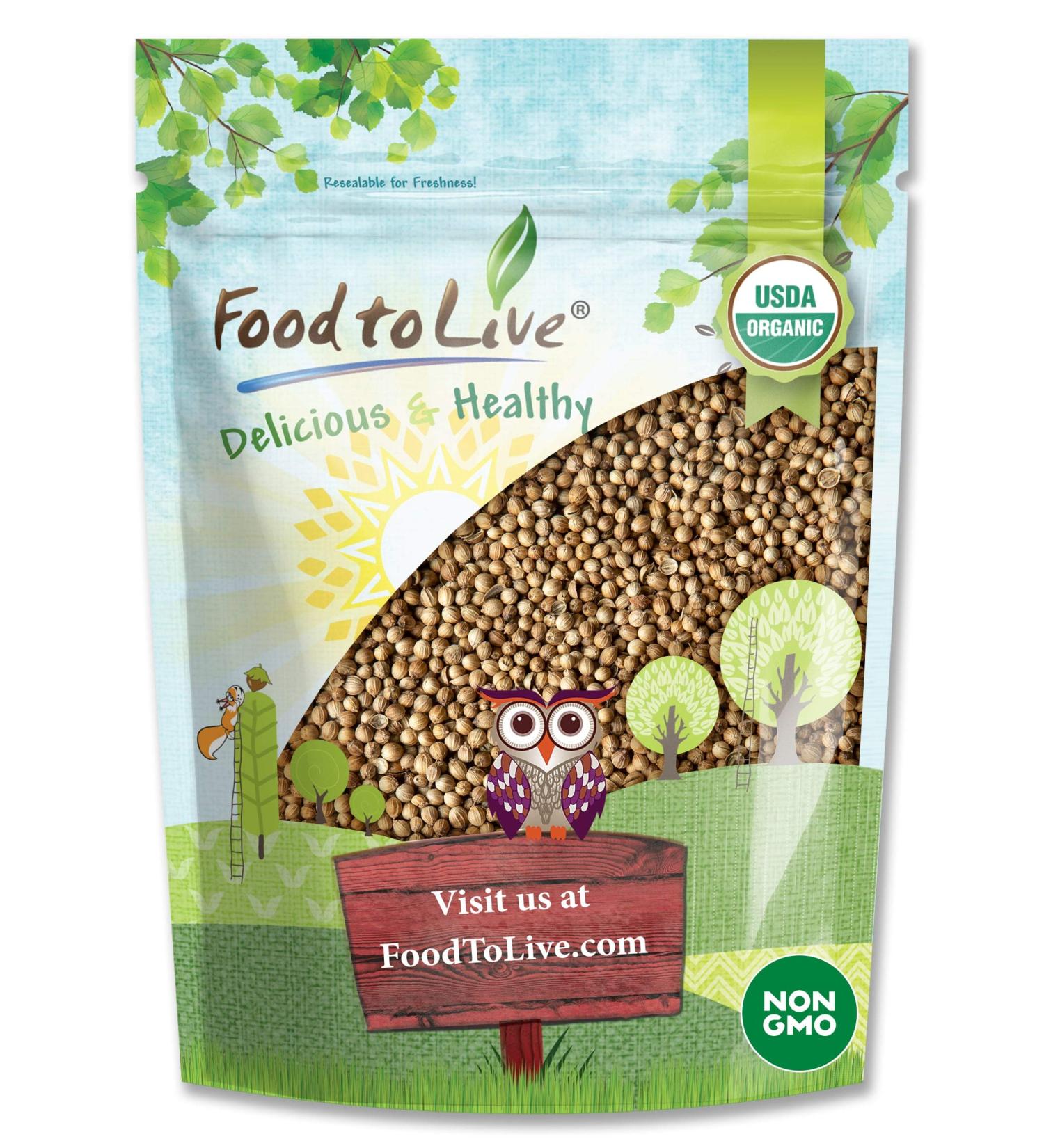 Organic Coriander Seeds 6oz - Non-GMO Whole Spice for Garam Masala & Curry - High Fiber & Minerals - Vegan & Non-Irradiated - Buy Online on GoSupps.com