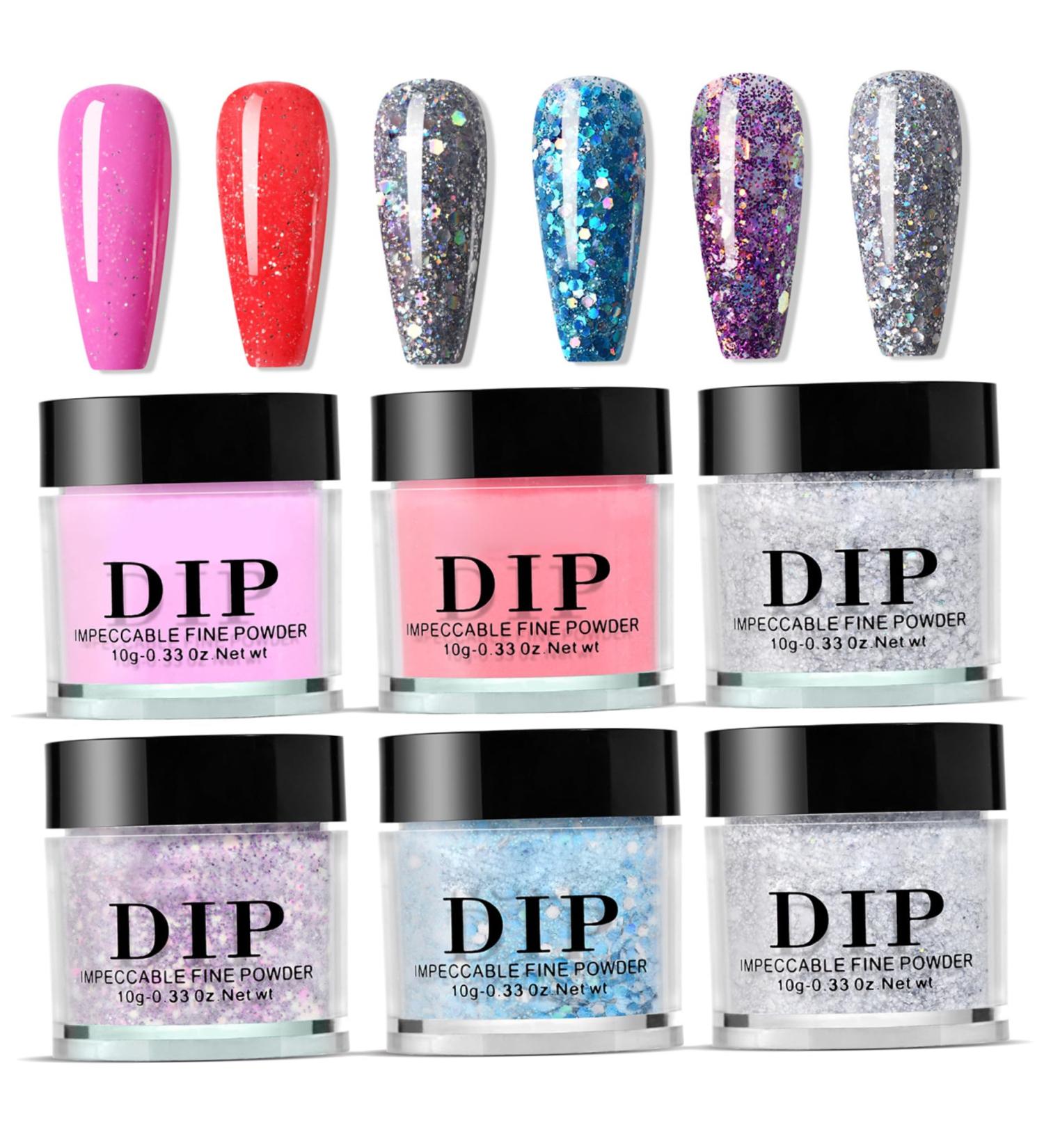 6pcs Dip Powder 6 couleurs en acrylique Piche de trempette ongles Pas de lampe UV/LED requise Kit bricolage s chage s chage pour les d butants pour les d butants Manucure - Buy Online on GoSupps.com