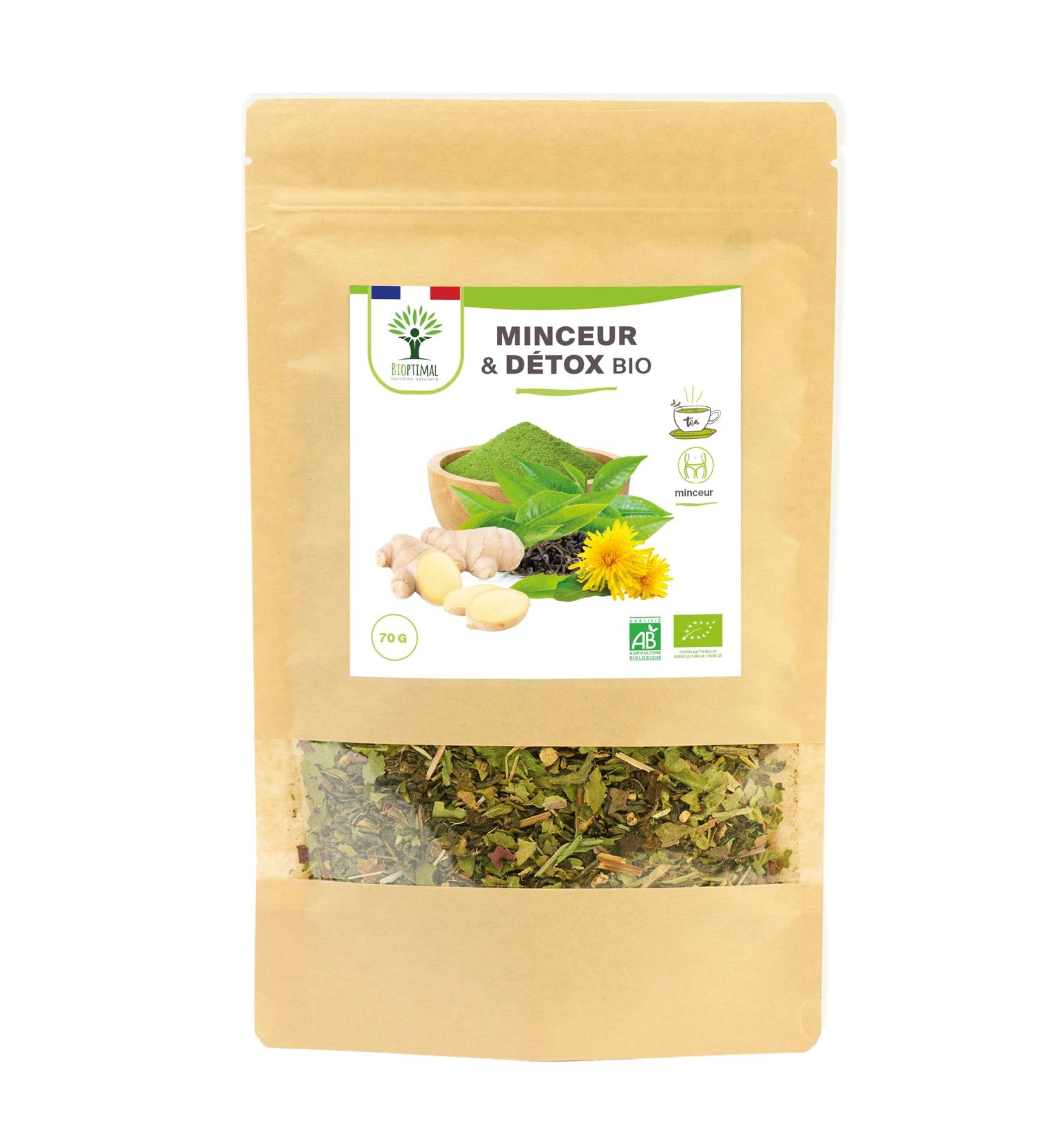 Th Ministur Bio - Infusion Perte de Poids | Th Vert Mat Gingembre Ortie - cocert - 70g - Amincissant & D tox - Livraison Internationale - Buy Online on GoSupps.com