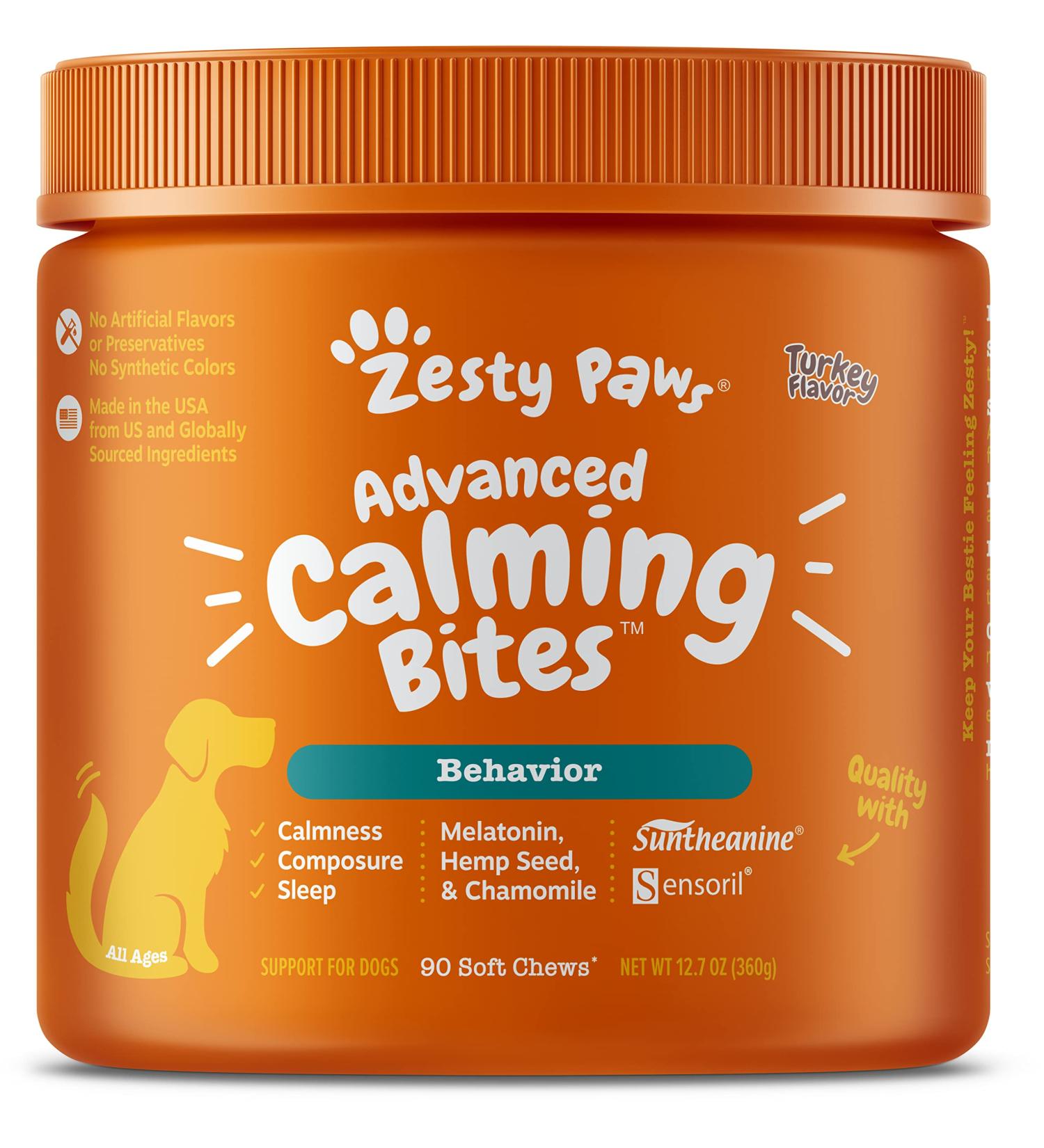 Zesty Paws Calming Chews for Dogs - Stress Relief with Ashwagandha & Melatonin - Buy Online on GoSupps.com