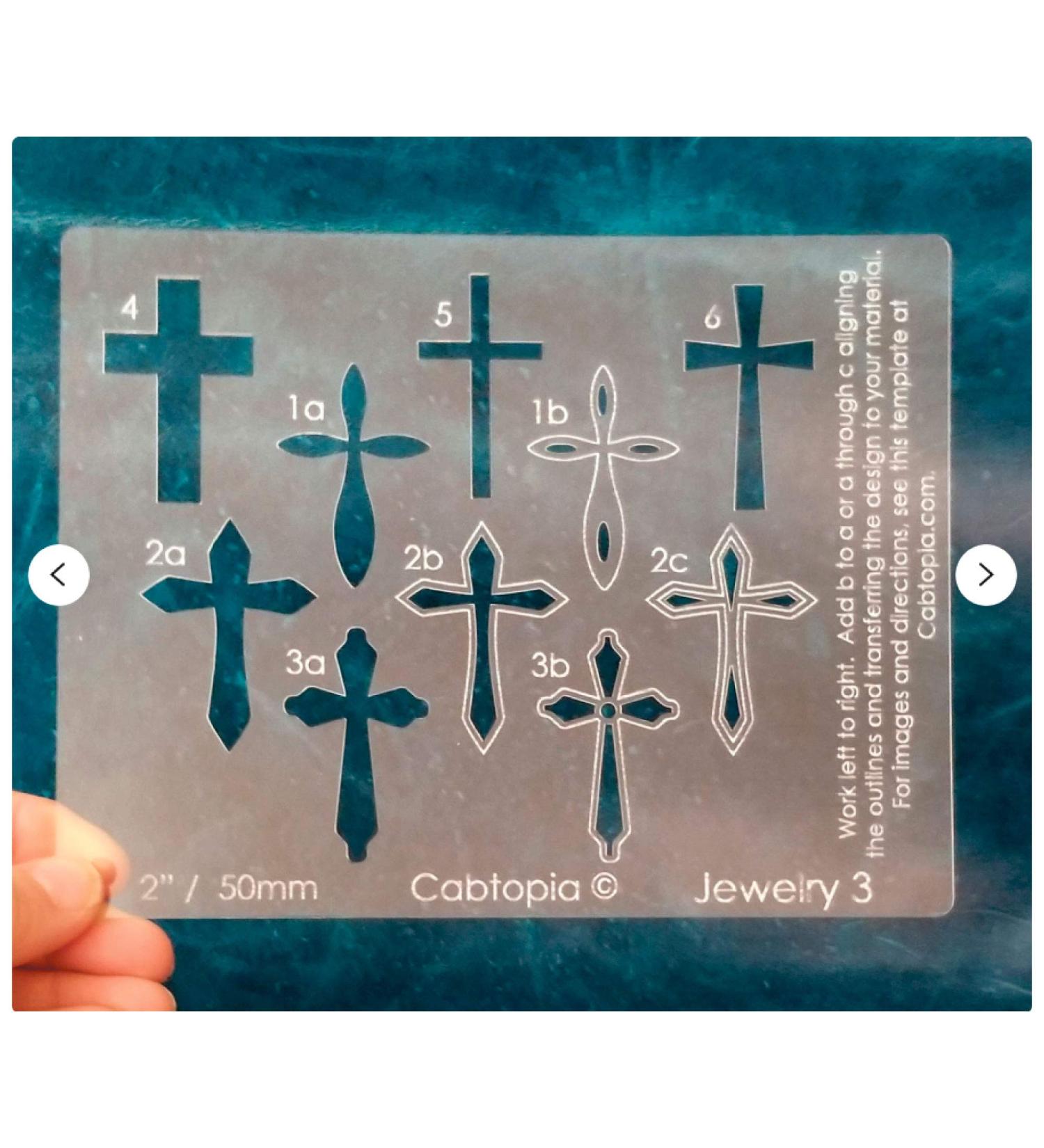 Cabtopia Jewelry Design Stencil Template - 3 Crosses Design - DIY Jewelry Making - Buy Online on GoSupps.com