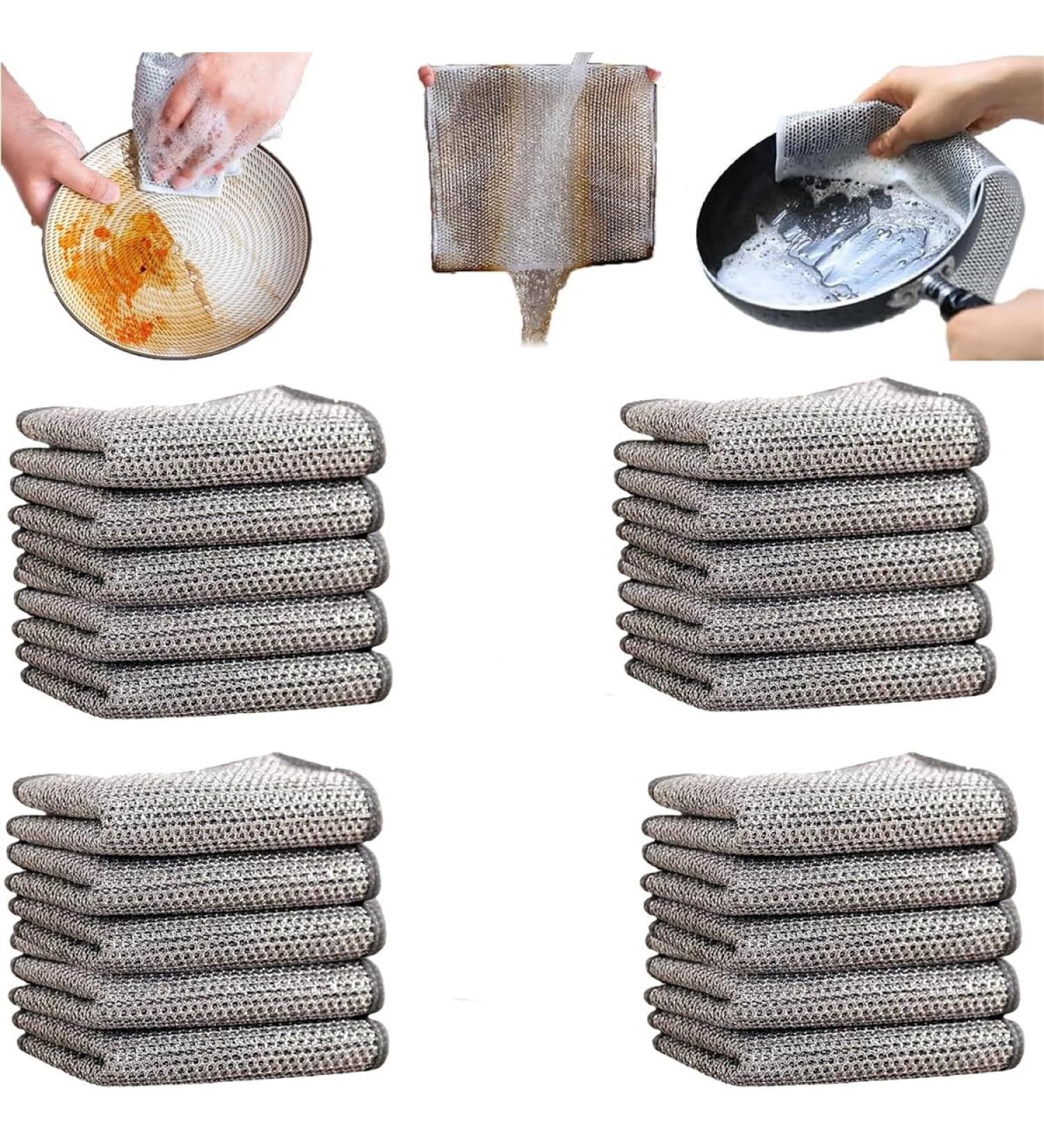 Circularite Scrubbing Cloths Multifunctional Non-Scratch Wire Dishcloth 2024 New Multipurpose Non-Scratch Wire Dishcloth Wire Dishwashing Rags for Dishes Sinks Counters Easy Rinsing (20 pcs) - Buy Online on GoSupps.com