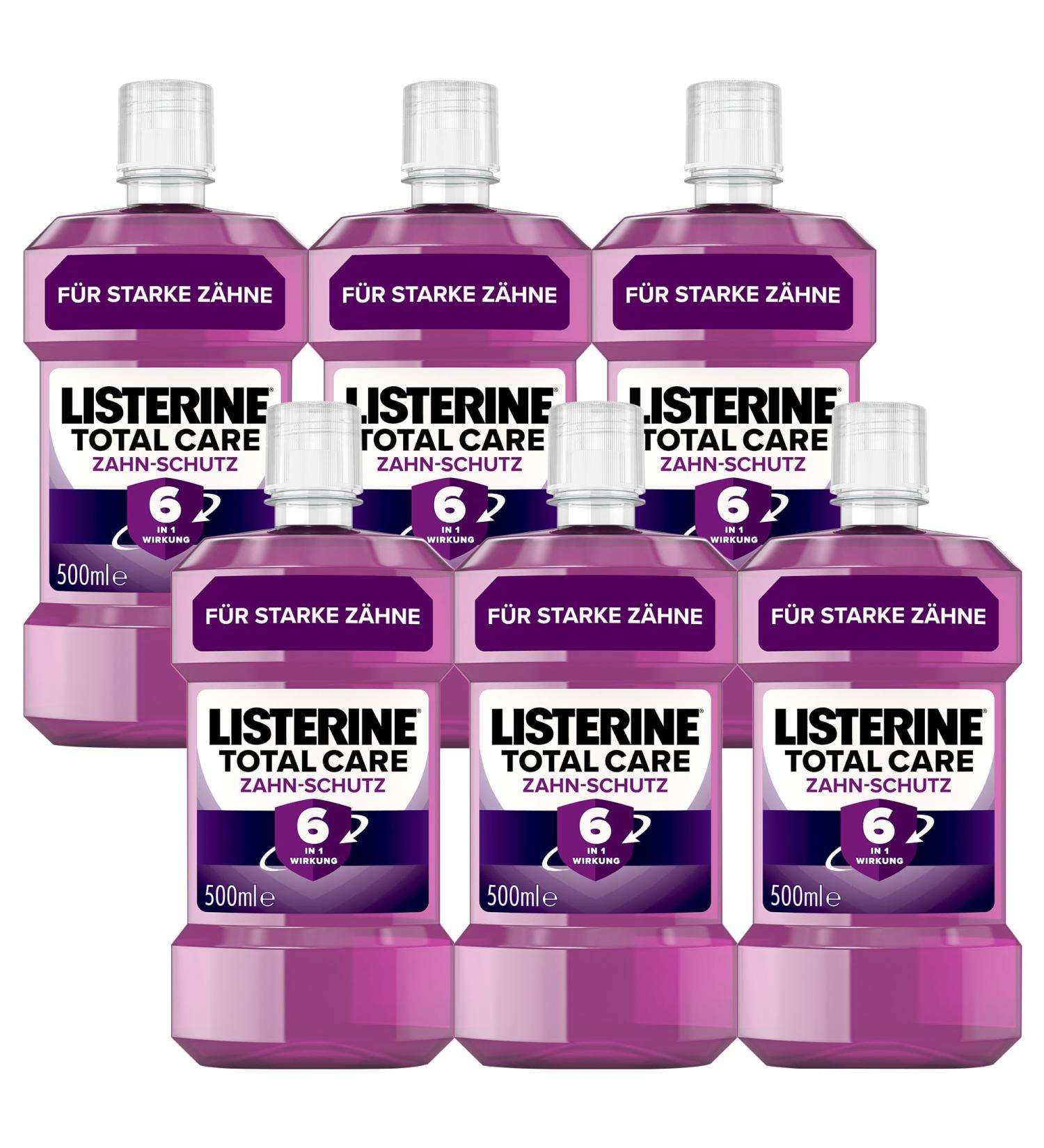 Buy Listerine Total Care Dental Protection 6-Pack (6 x 500 ml) | Antibacterial Mouthwash for Caries Gum Health & 24H Fresh Breath - Buy Online on GoSupps.com