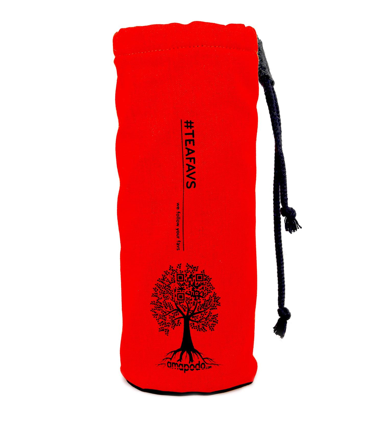 AMAPODO Bottle Cover | Protective Cotton Fabric Shell for Glass Bottles | Neoprene & BPA Free | Red - Fits 6-7cm | Eco-Friendly International Shipping - Buy Online on GoSupps.com
