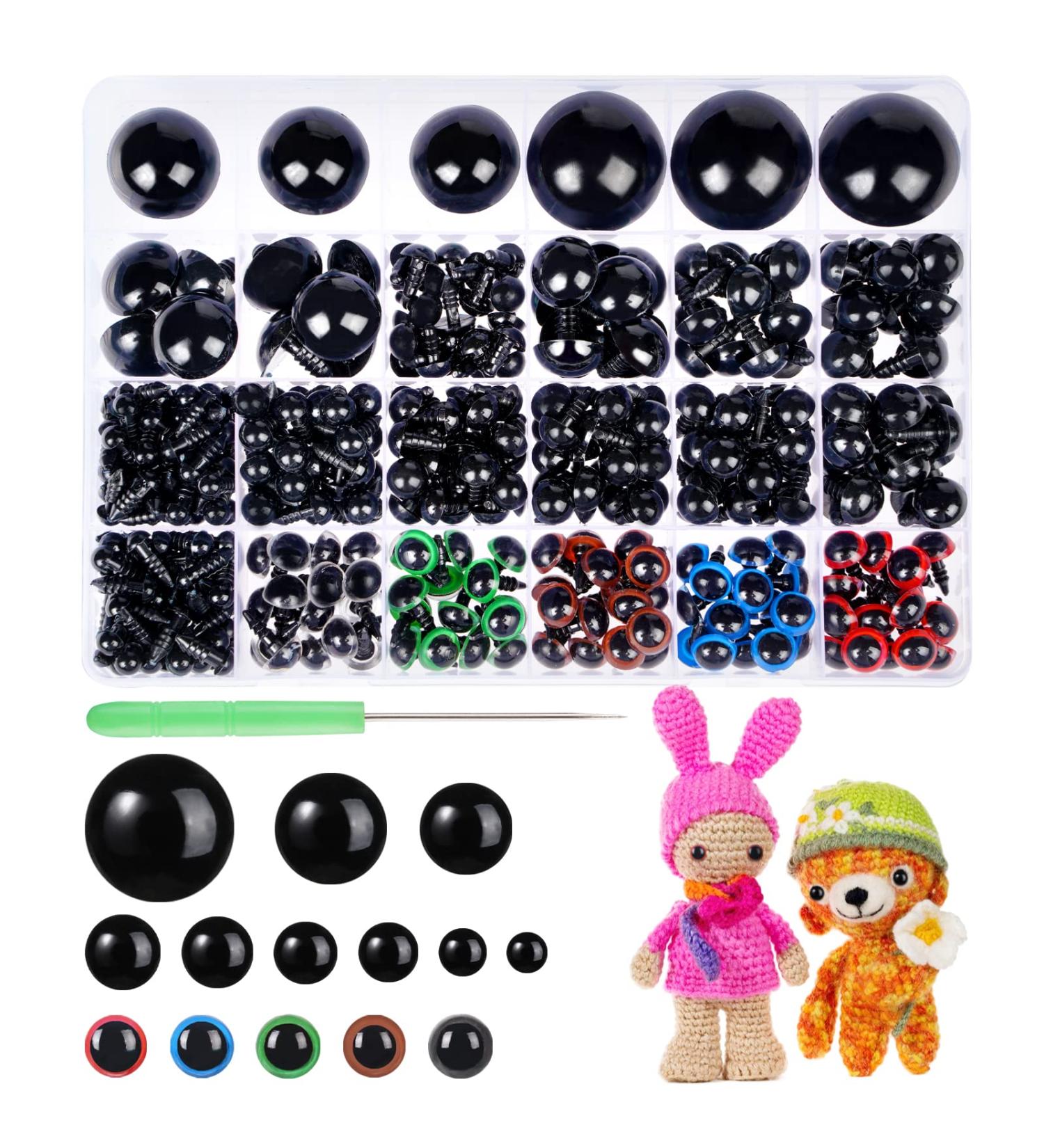 816 Pcs Colorful Safety Eyes for Amigurumi - Plastic, 6-30mm, with Washers - Ideal for Crochet, Stuffed Animals, Teddy Bears - Buy Online on GoSupps.com