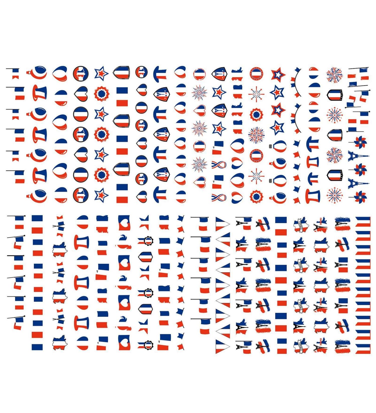 Shakven Stickers Design Sticker Decals - Self-Adhesive Nail Decals Supplies Women Nail Stickers For French Flag Design - Buy Online on GoSupps.com