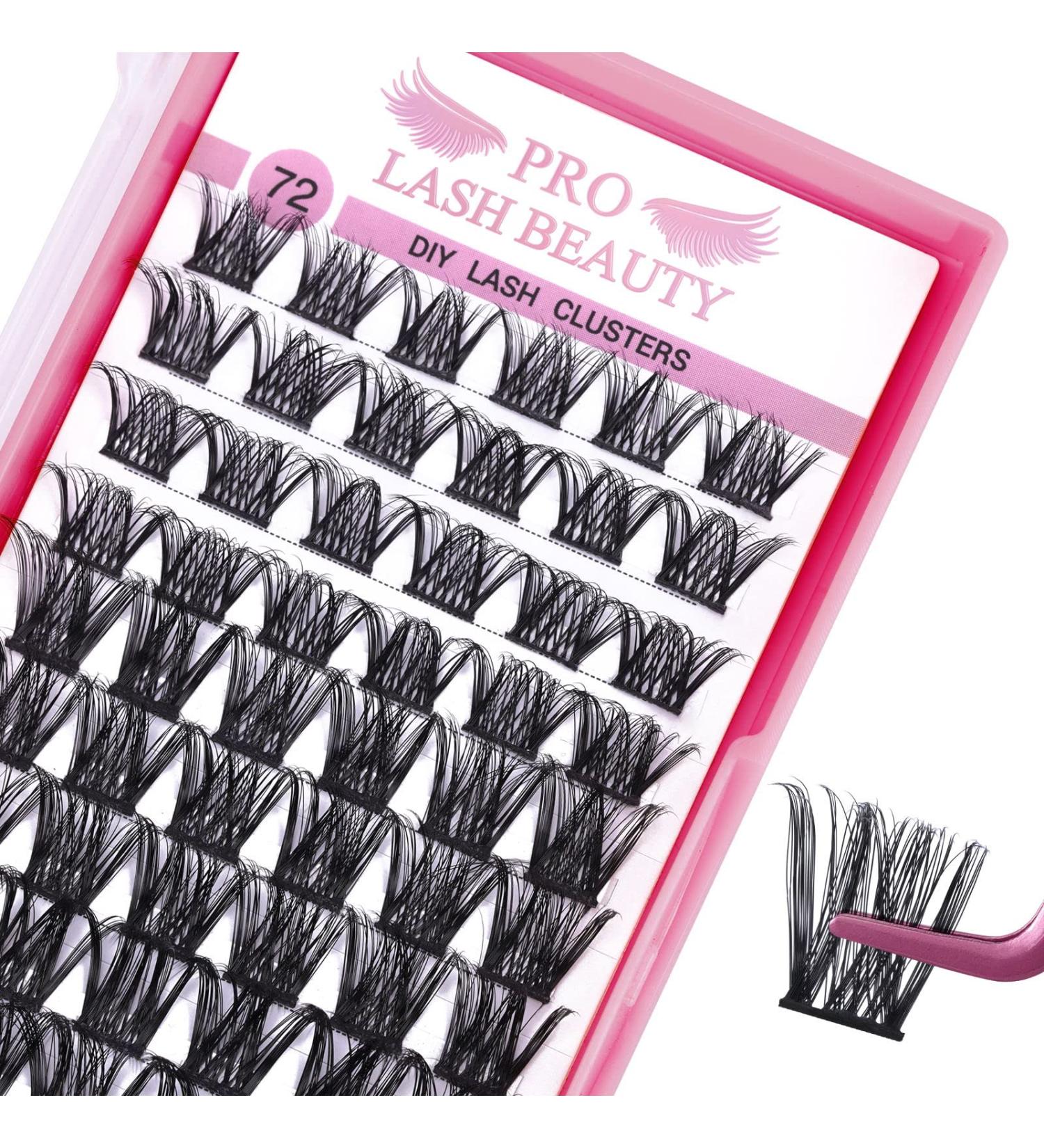 Cluster Lashes 72 Pcs Individual Lash Clusters 14mm - Reusable DIY Eyelash Extension Super Thin Band - Soft & Comfortable - Into You-01-D - Buy Online on GoSupps.com