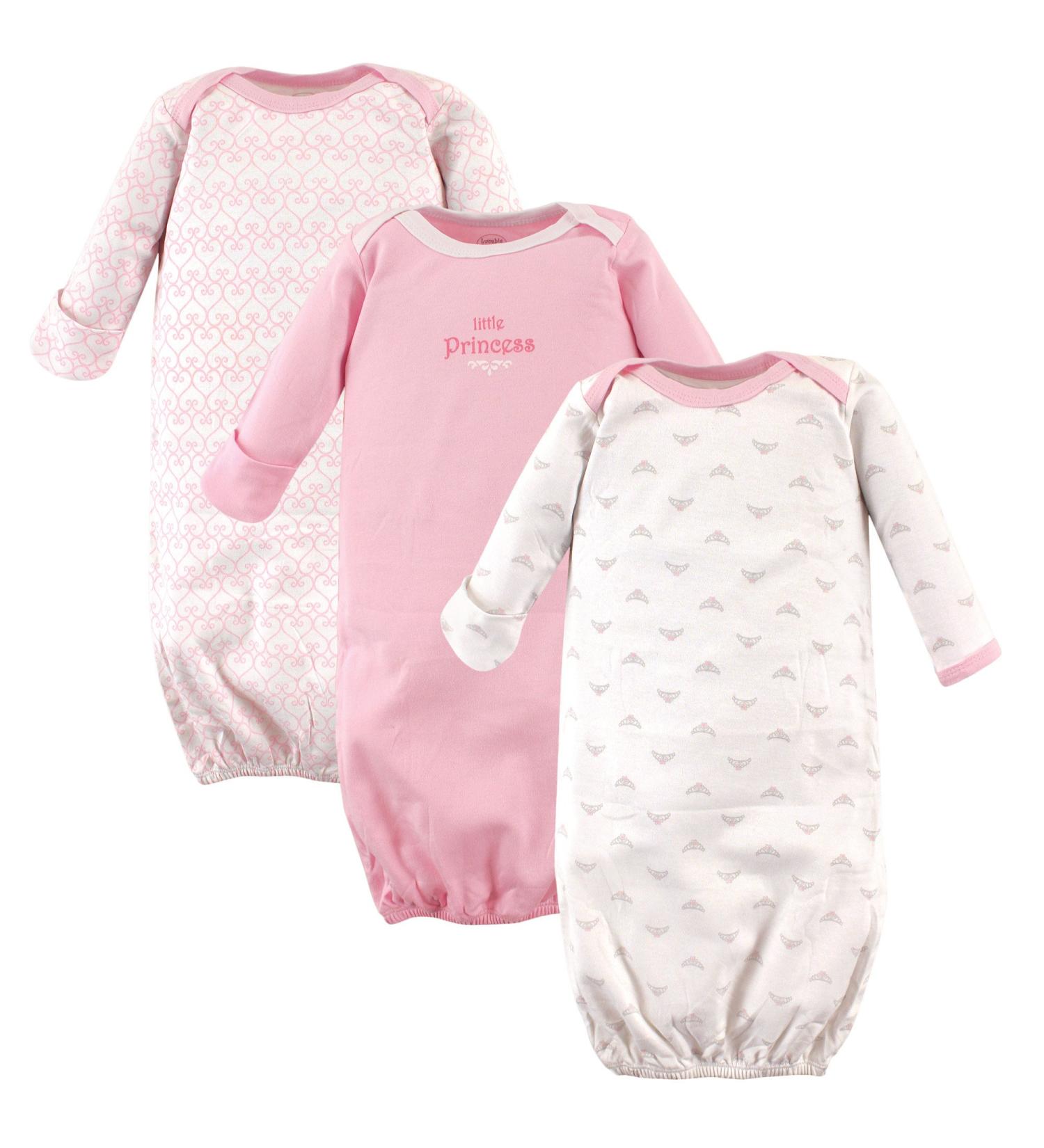 Luvable Friends Baby Girls' Nightgown 0-6 Months Tiara