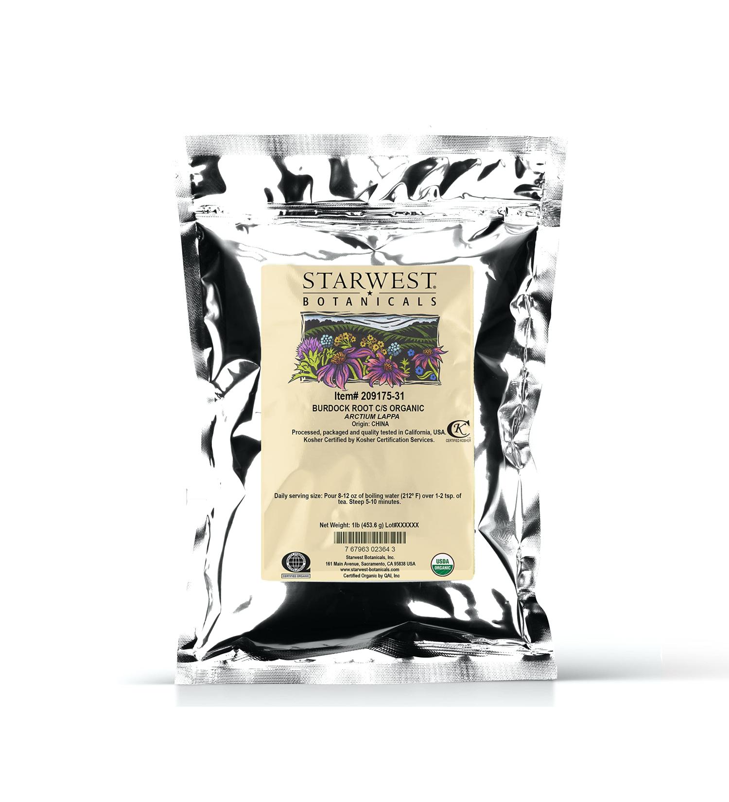 Starwest Botanicals C/S Organic Burdock Root 1 lb (453.6 g)