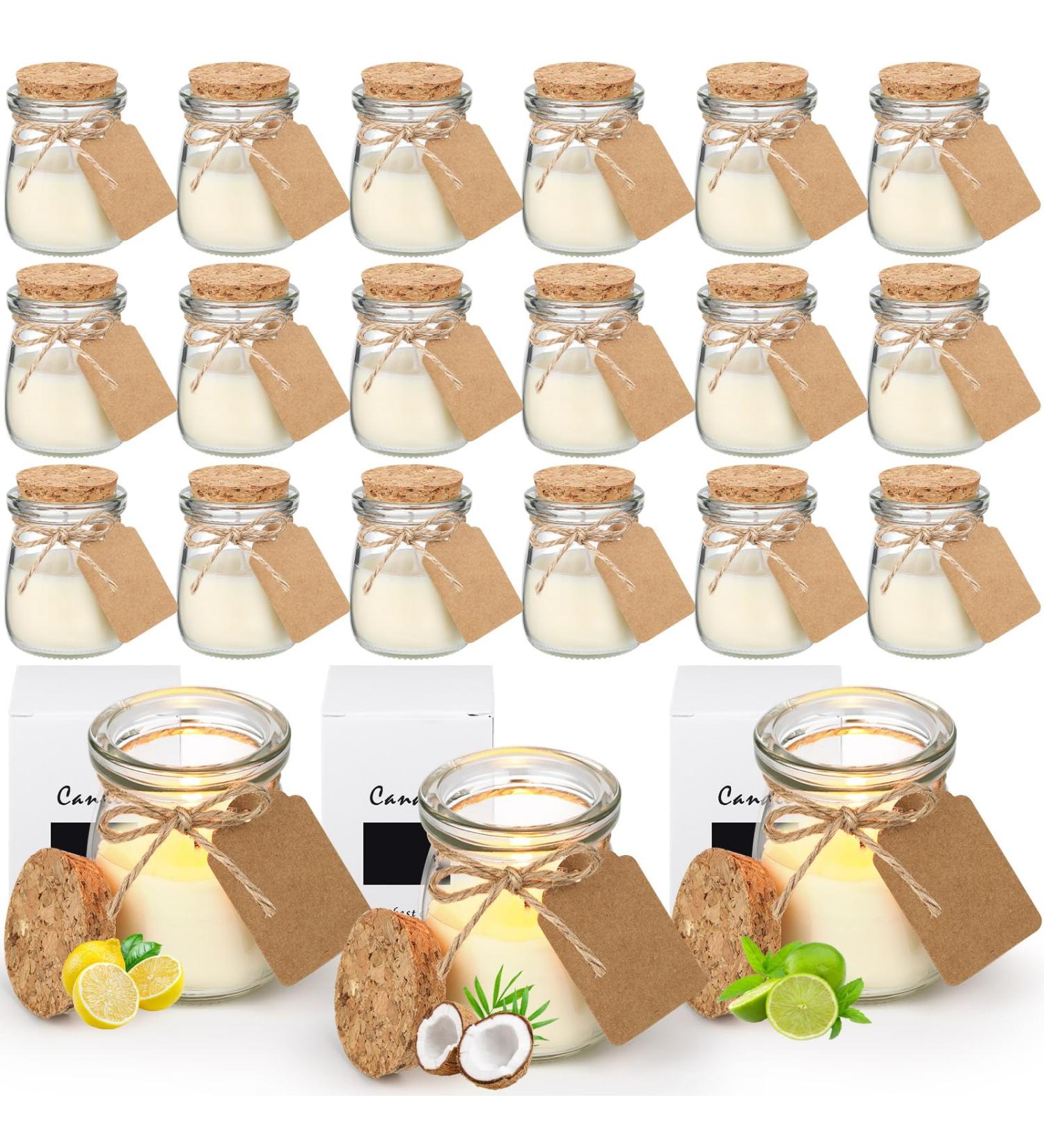 MTLEE 24 Pcs Scented Candle Set - Natural Wax Candles with DIY Tags for Thanksgiving Christmas Weddings & Parties - Lemon Tangerine & Coconut Milk Scents - Buy Online on GoSupps.com
