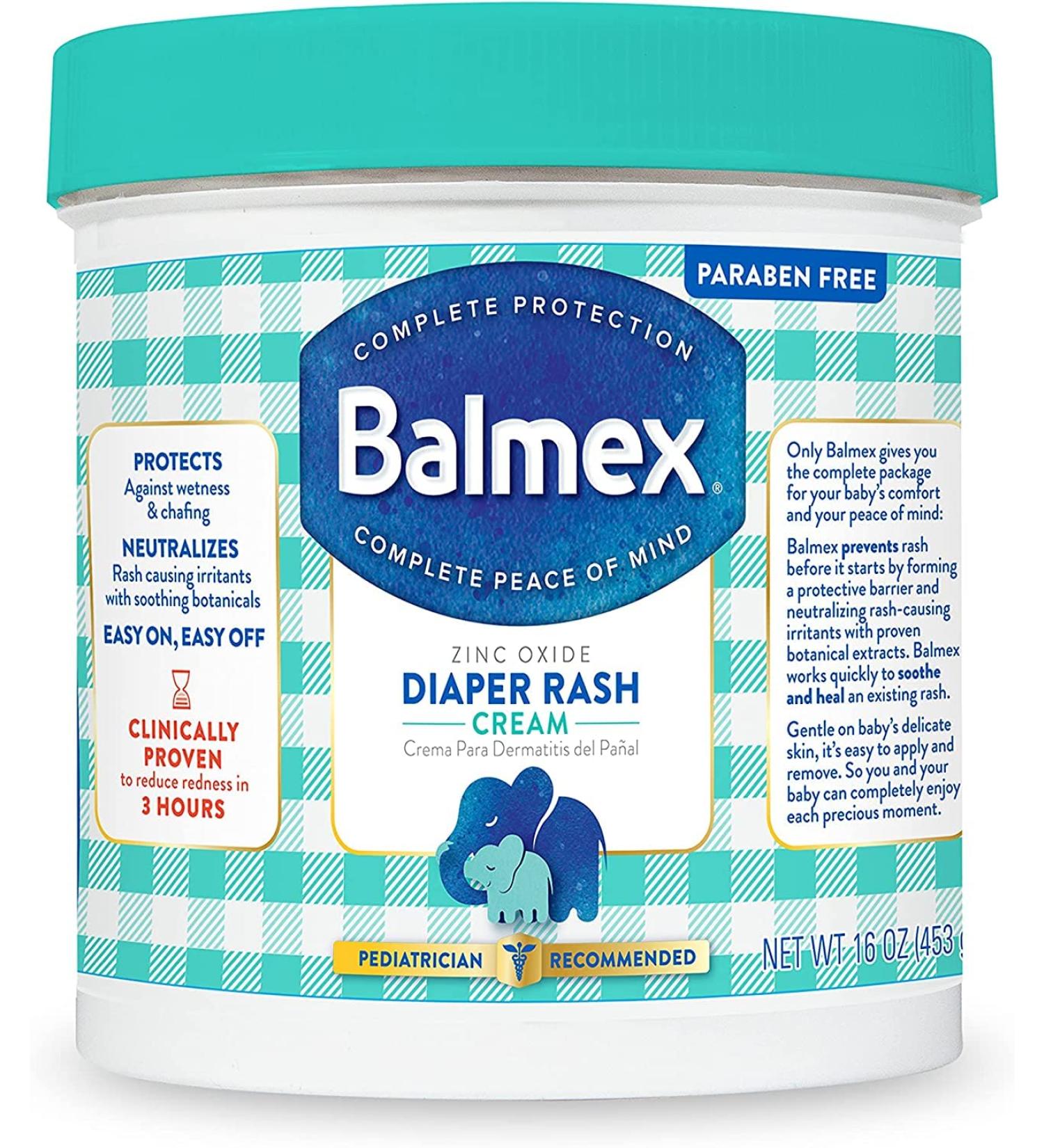 Balmex Diaper Rash Cream 16 oz | Zinc Oxide Formula for Effective Relief - Buy Online on GoSupps.com