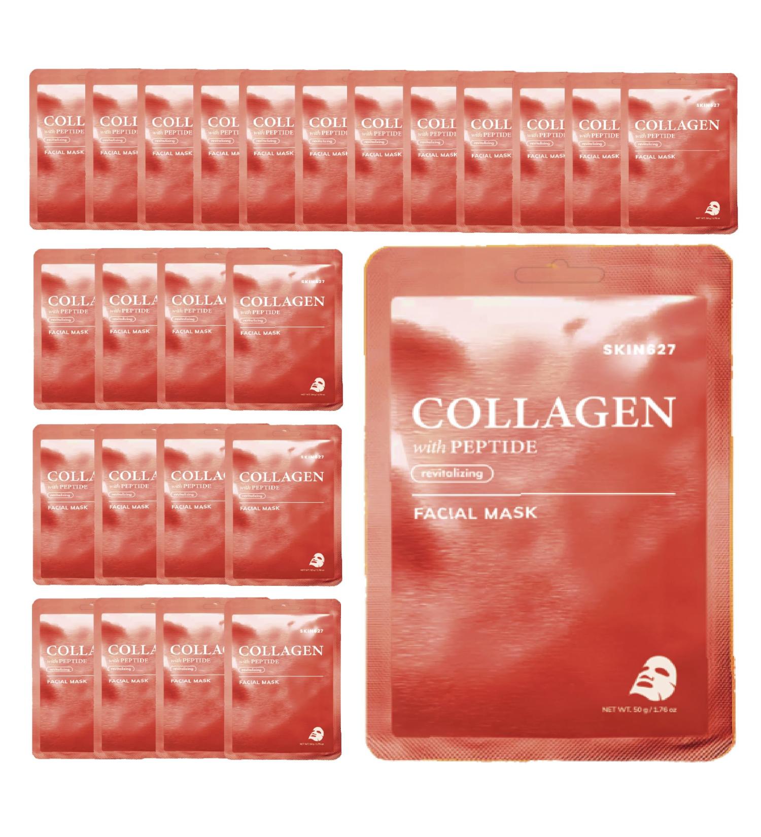 SKIN627 Bulk 24PK Face Masks | Korean Collagen & Peptide Sheet Masks for Ultimate Skincare - Buy Online on GoSupps.com
