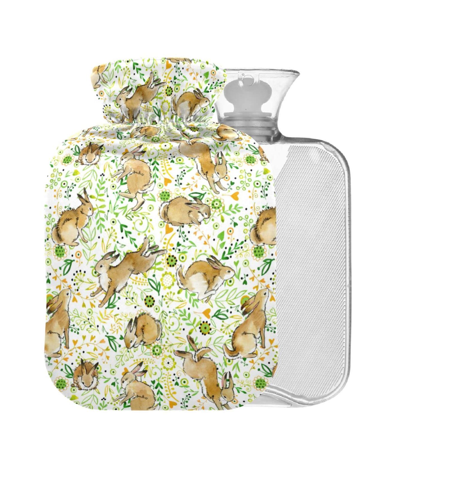 Cute Rabbit Hot Water Bottle with Cover - 1L Small Warming Bag for Pain Relief | BPA-Free Hot & Cold Therapy - Buy Online on GoSupps.com