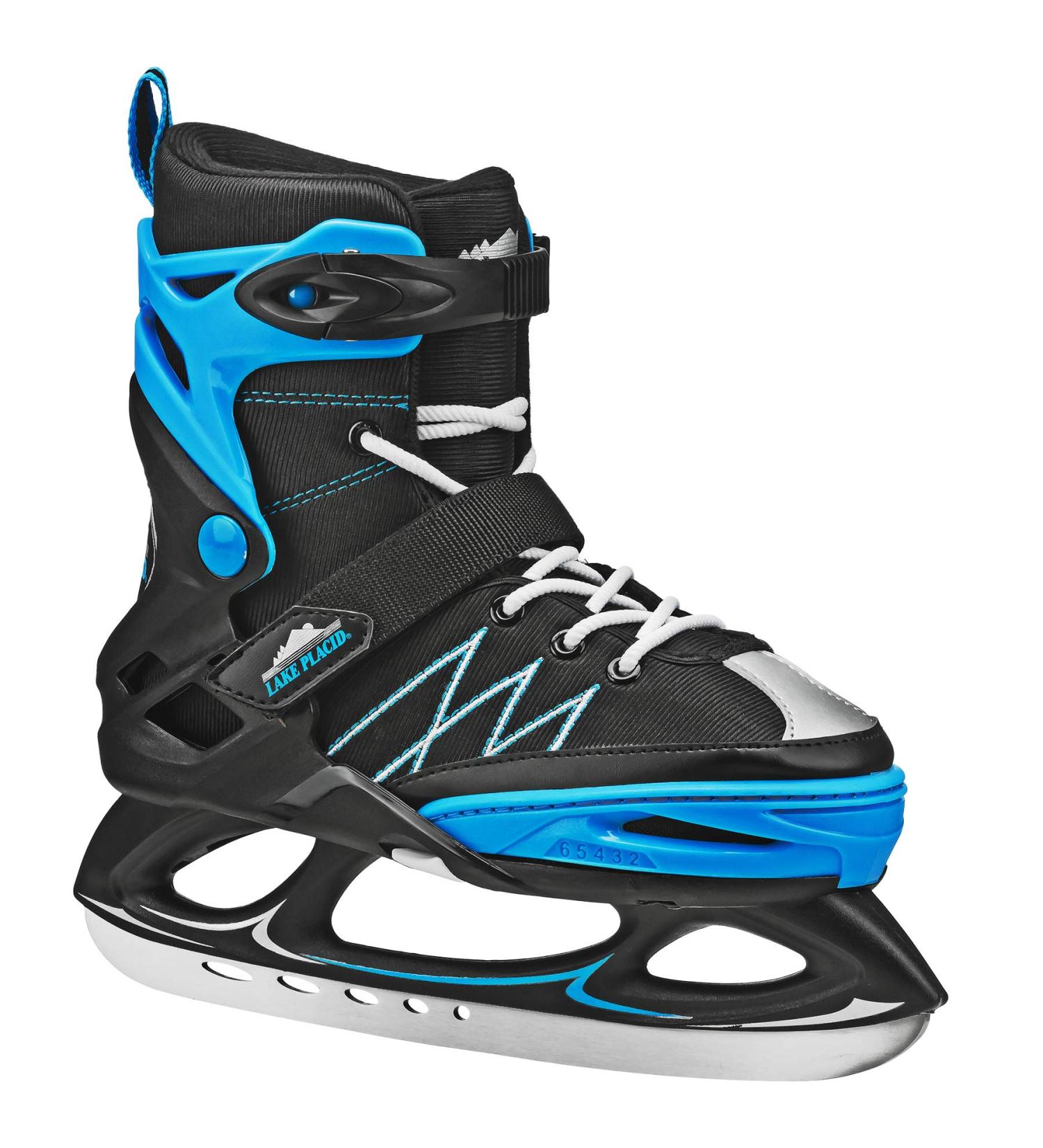 Lake Placid Monarch Boys Adjustable Ice Skate - Black/Blue - Size Small 11-2 - Buy Online on GoSupps.com