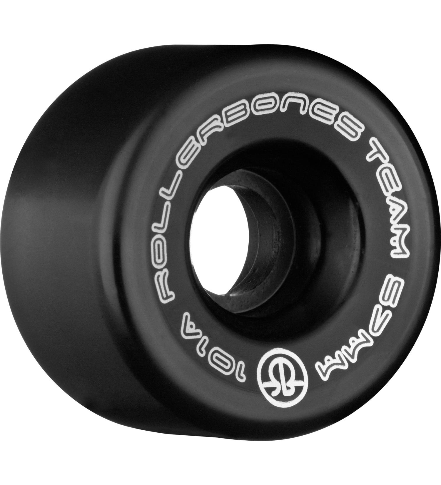 RollerBones Team Logo 101A Recreational Roller Skate Wheels (Set of 8) 57mm Black