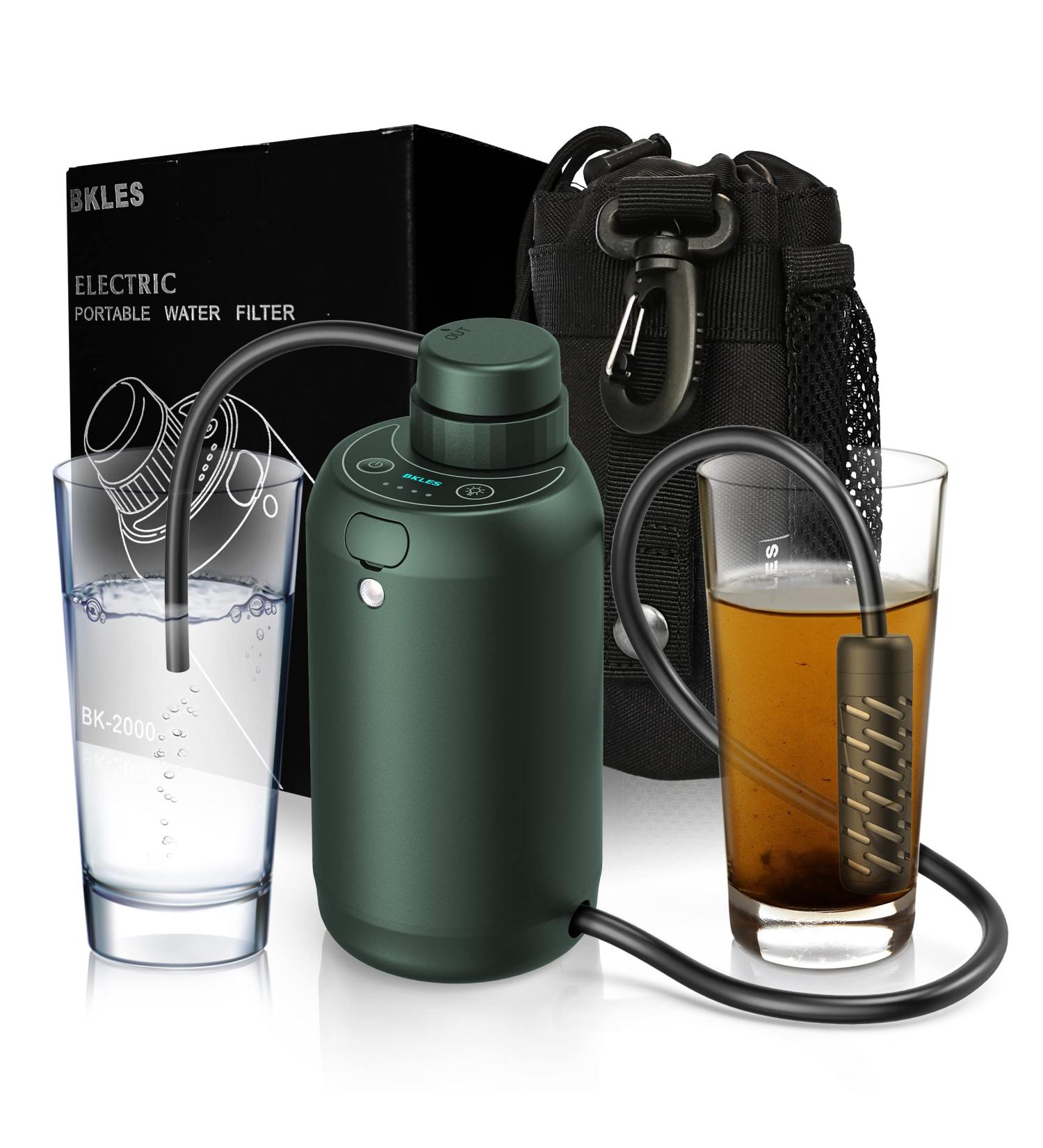 BKLES Electric Water Purifier Survival - 0.01 Micron 5-Stage Filtration System with Emergency Lighting - Green Color - Buy Online on GoSupps.com