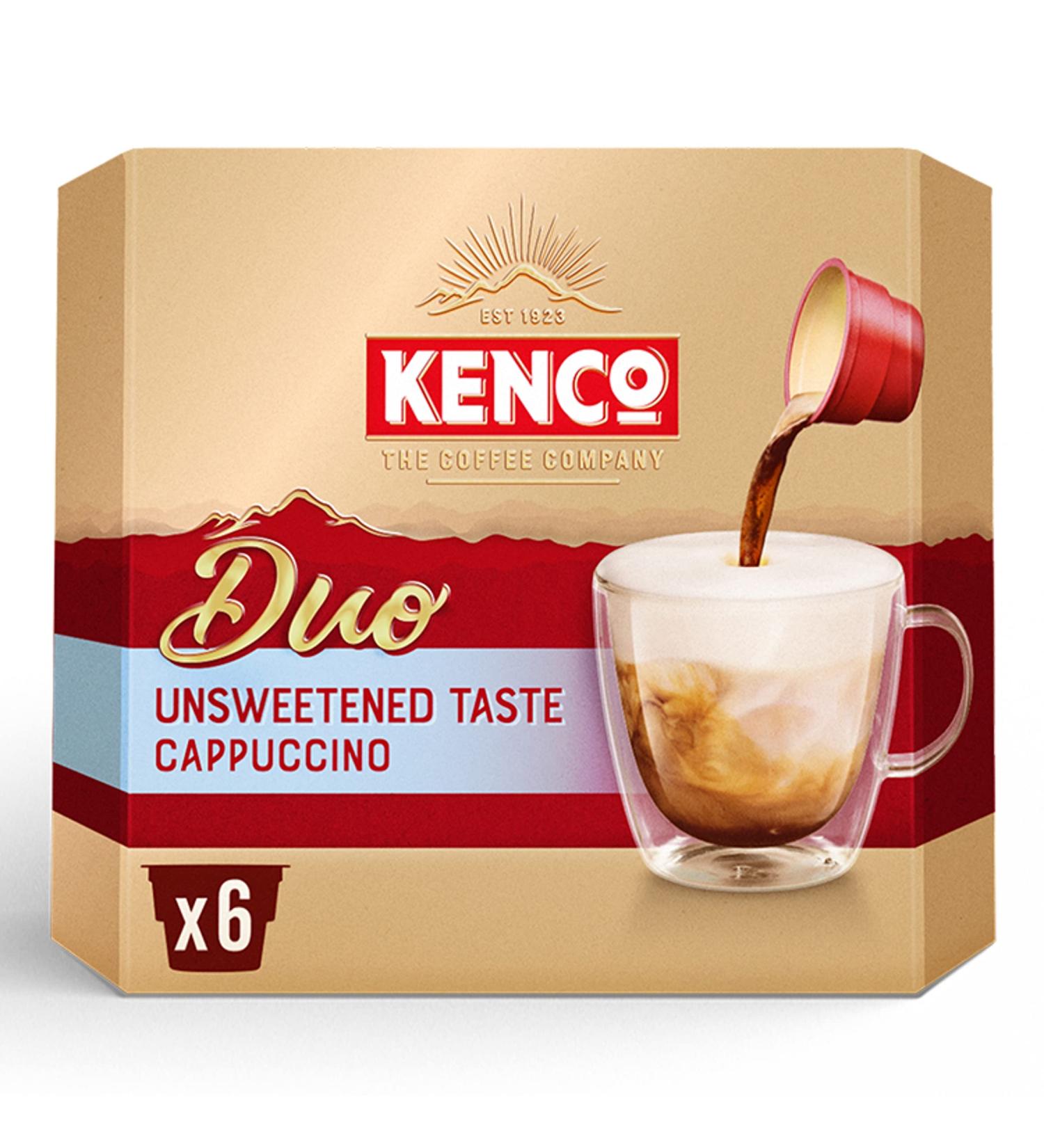Kenco Duo Cappuccino Caf instantan non sucr 6 x 4 (total de 24 portions) - Buy Online on GoSupps.com