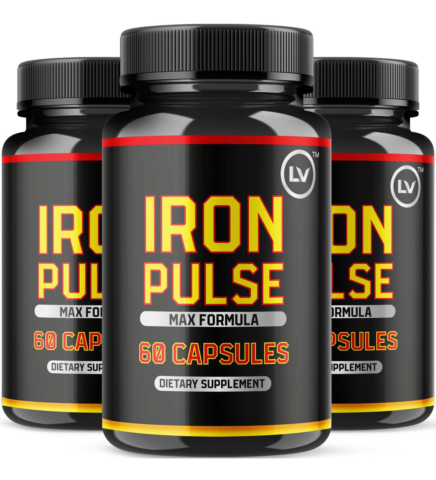 LIVORKA (3 Pack) IronPulse Capsules Iron Pulse Capsules Max Formula IronPulse Max Support Capsules Iron Pulse Pills IronPulse Pills Iron Pulse Support Pills 180 Capsules for 3 Months - Buy Online on GoSupps.com