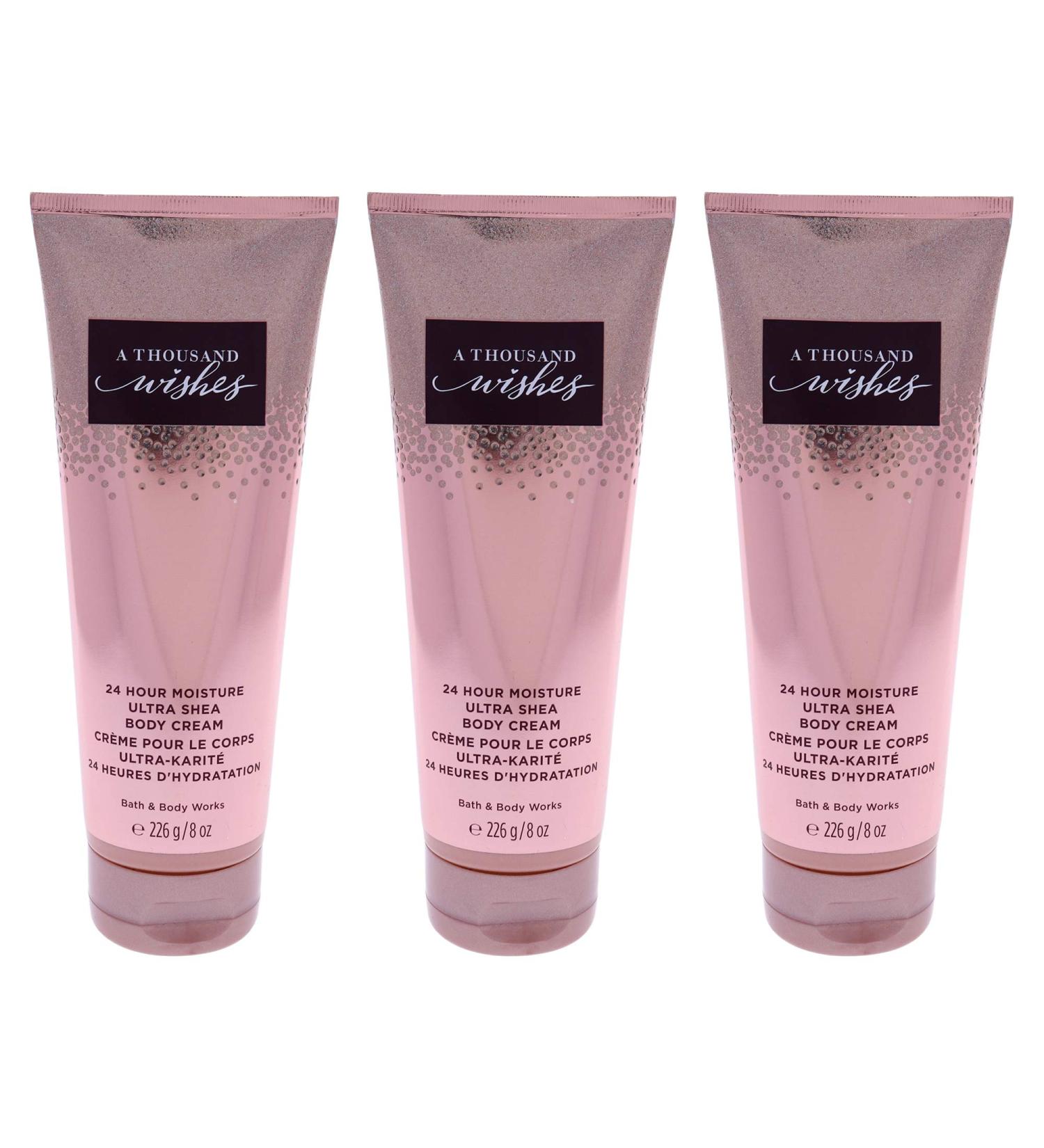 A Thousand Wishes Ultra Shea Body Cream by Bath and Body Works for Women - 8 oz Body Cream - Pack of 3