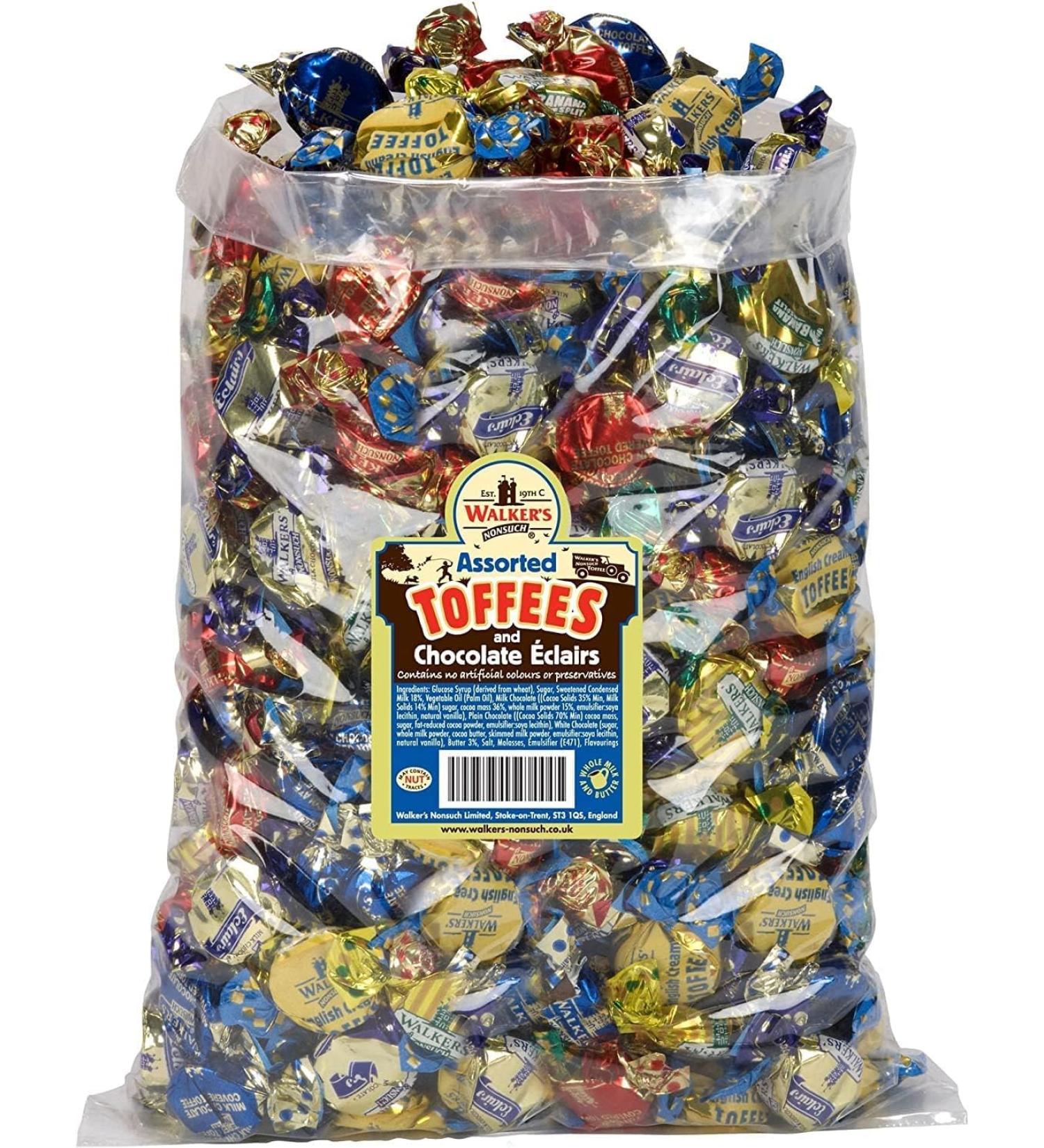 Walkers Nonsuch Milk Brazil Nut Liqurice Eclairs Etc Assorted Toffees and Chocolate Eclairs Bulk Bags For All Occassions - Sold BY KIdzbuzz (2 Kg) - Buy Online on GoSupps.com