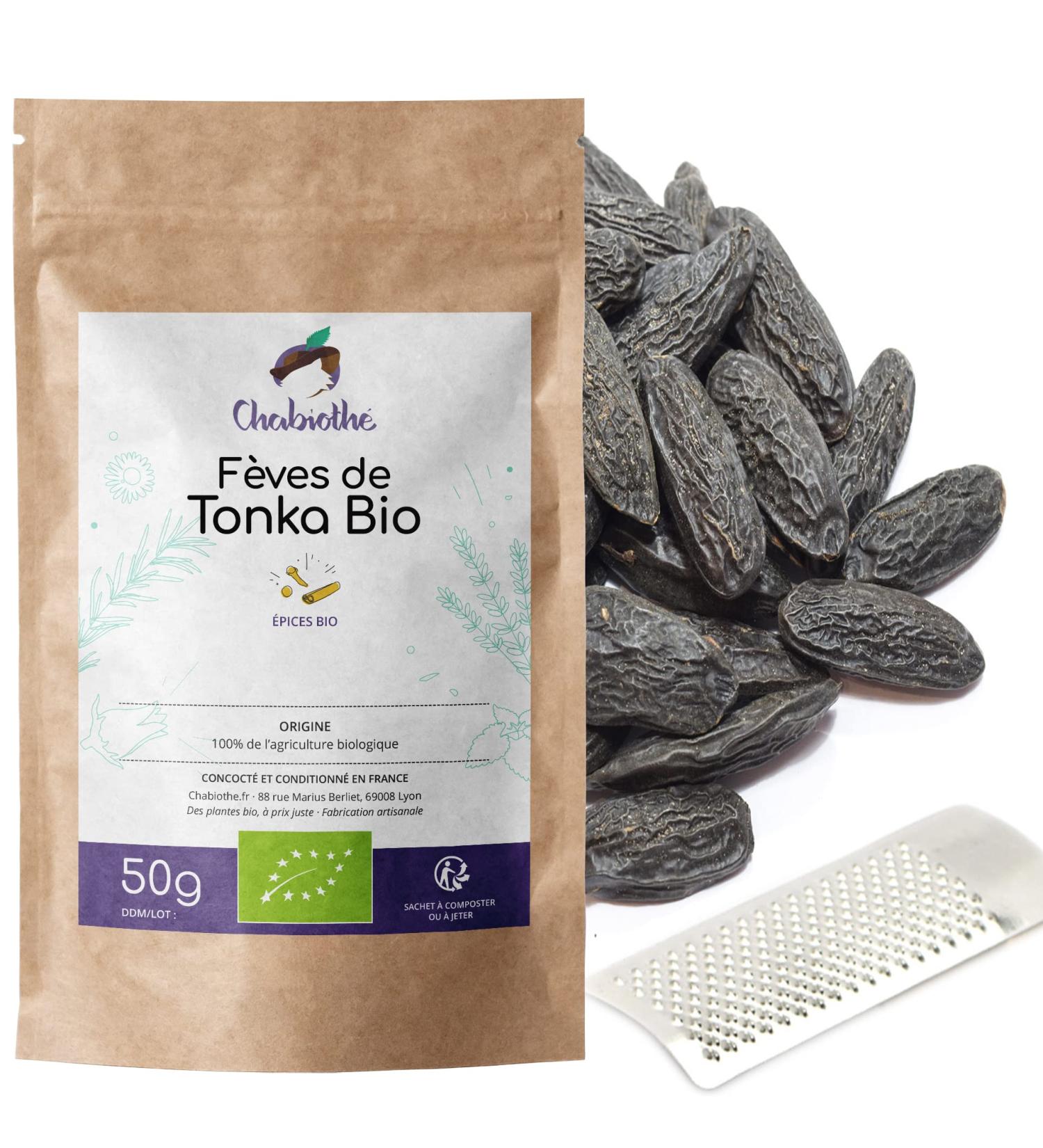  Chabioth Chabioth - Whole Organic Tonka Beans 50g + grater - certified organic - biodegradable bag - Buy Online on GoSupps.com