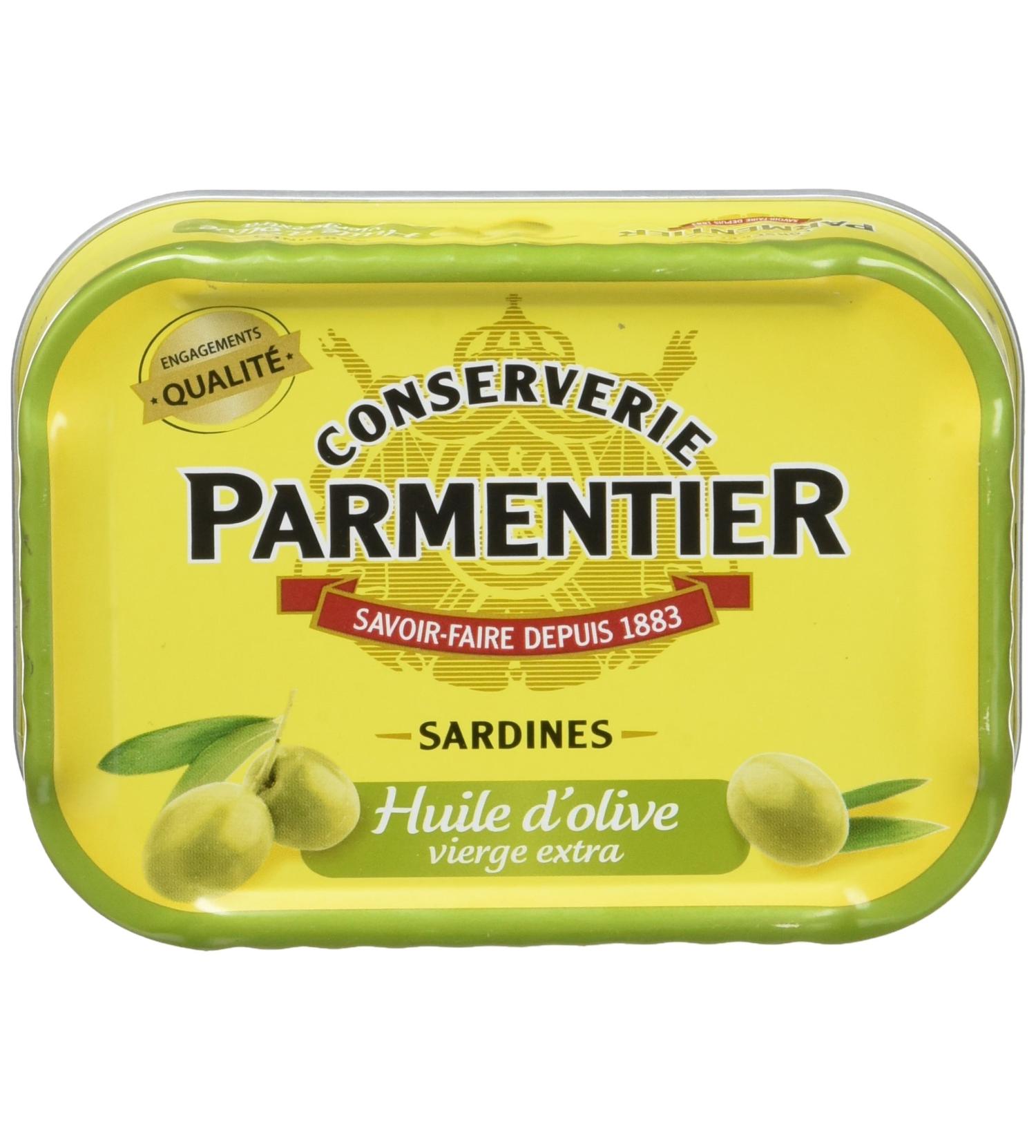 Parmentier Sardines with Extra Virgin Olive Oil 135g - Pack of 8 - Buy Online on GoSupps.com