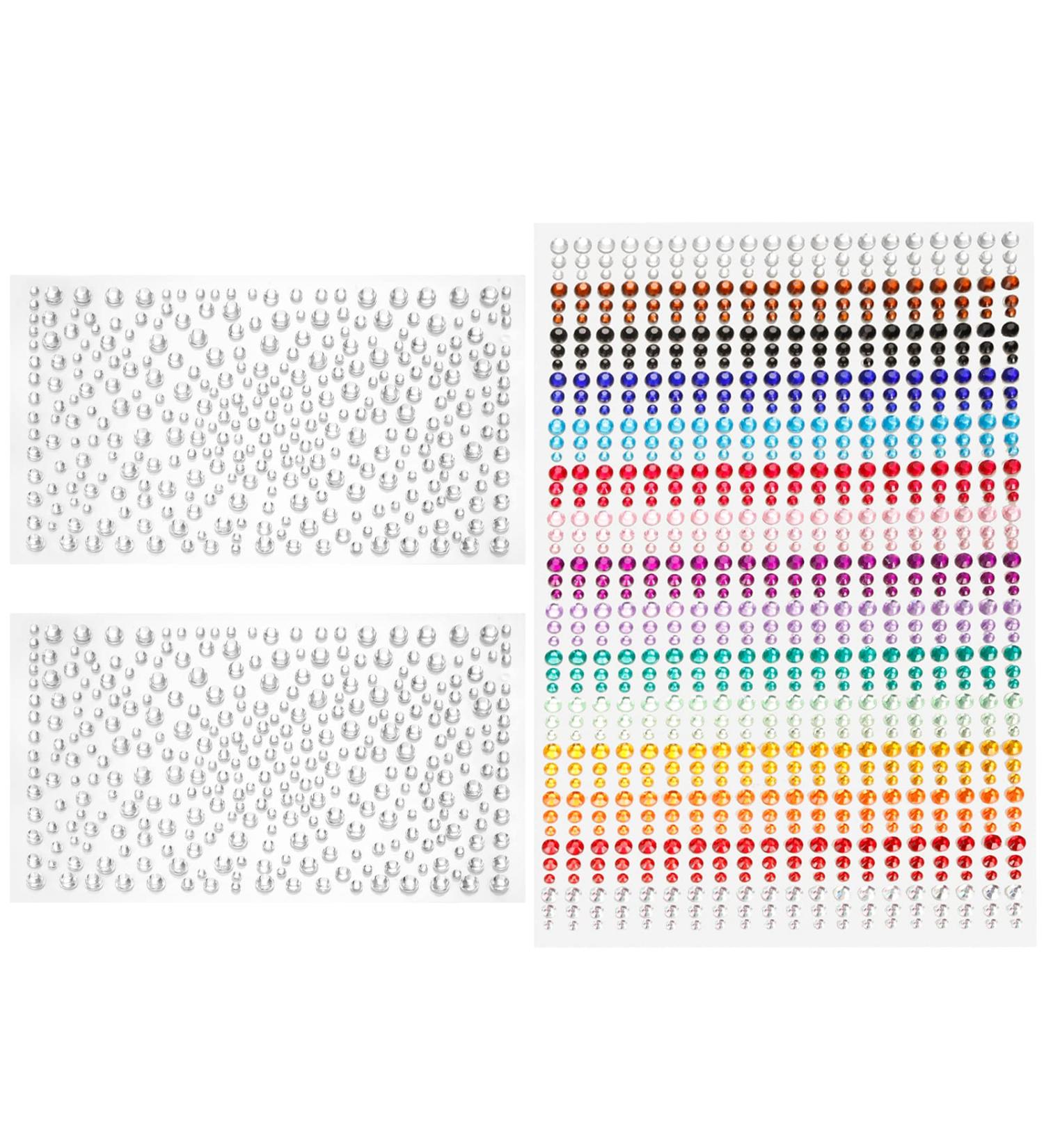 Face Gems  AUGVO 2150 PCS Face Rhinestone Stickers for Makeup Self-Adhesive Body Bling Face Jewels Stickers for Halloween Christmas Crafts Body Nail Makeup Festival Carnival 4 Size 3 Sheets Gem Nail Stickers - Buy Online on GoSupps.com