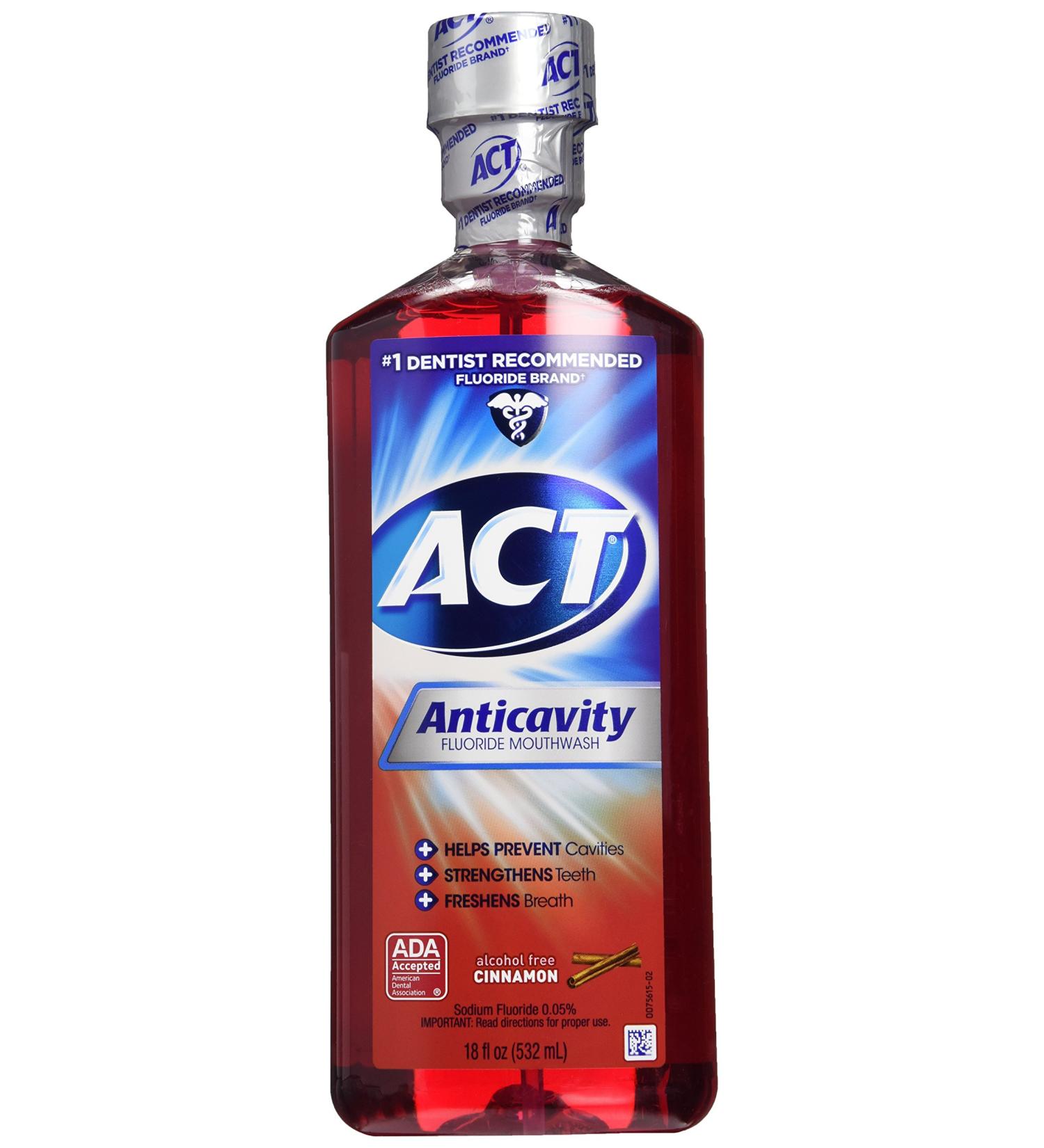 ACT Alcohol Free Fluoride Rinse Cinnamon 18 Fl Oz - Pack of 2 | Anticavity Dental Care - Buy Online on GoSupps.com