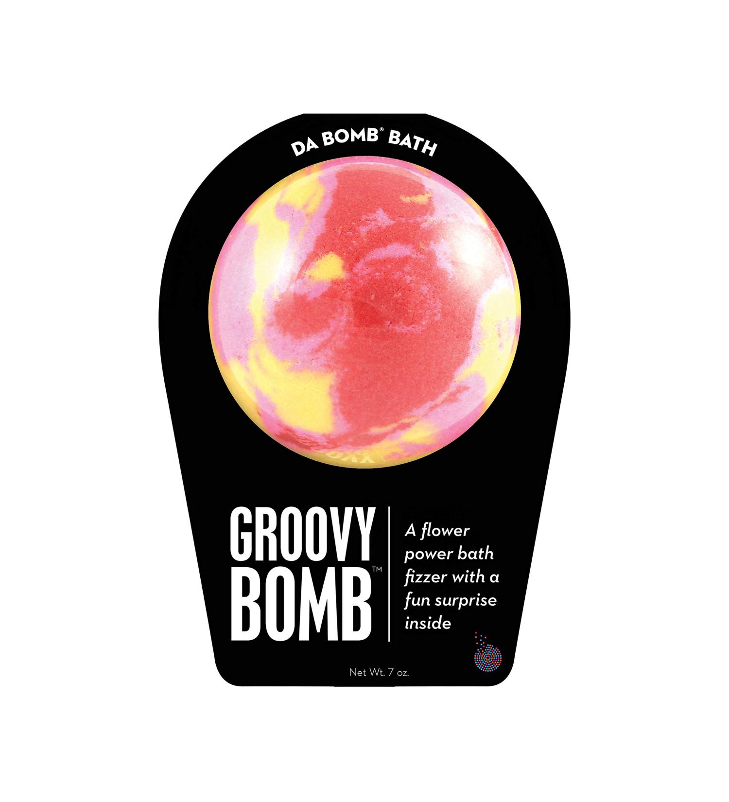 Da Bomb Groovy Flower Power Bath Bomb - Purple/Pink/Green - 7 oz - Buy Online on GoSupps.com