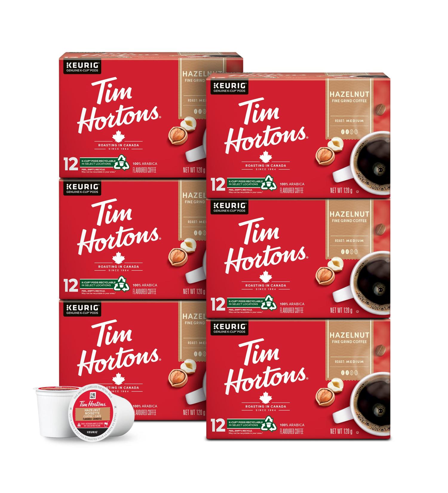 Tim Hortons Hazelnut Flavoured Coffee Single Serve Keurig K-Cup Pods Medium Roast 72 Count Hazelnut 72 count (Pack of 1) - Buy Online on GoSupps.com