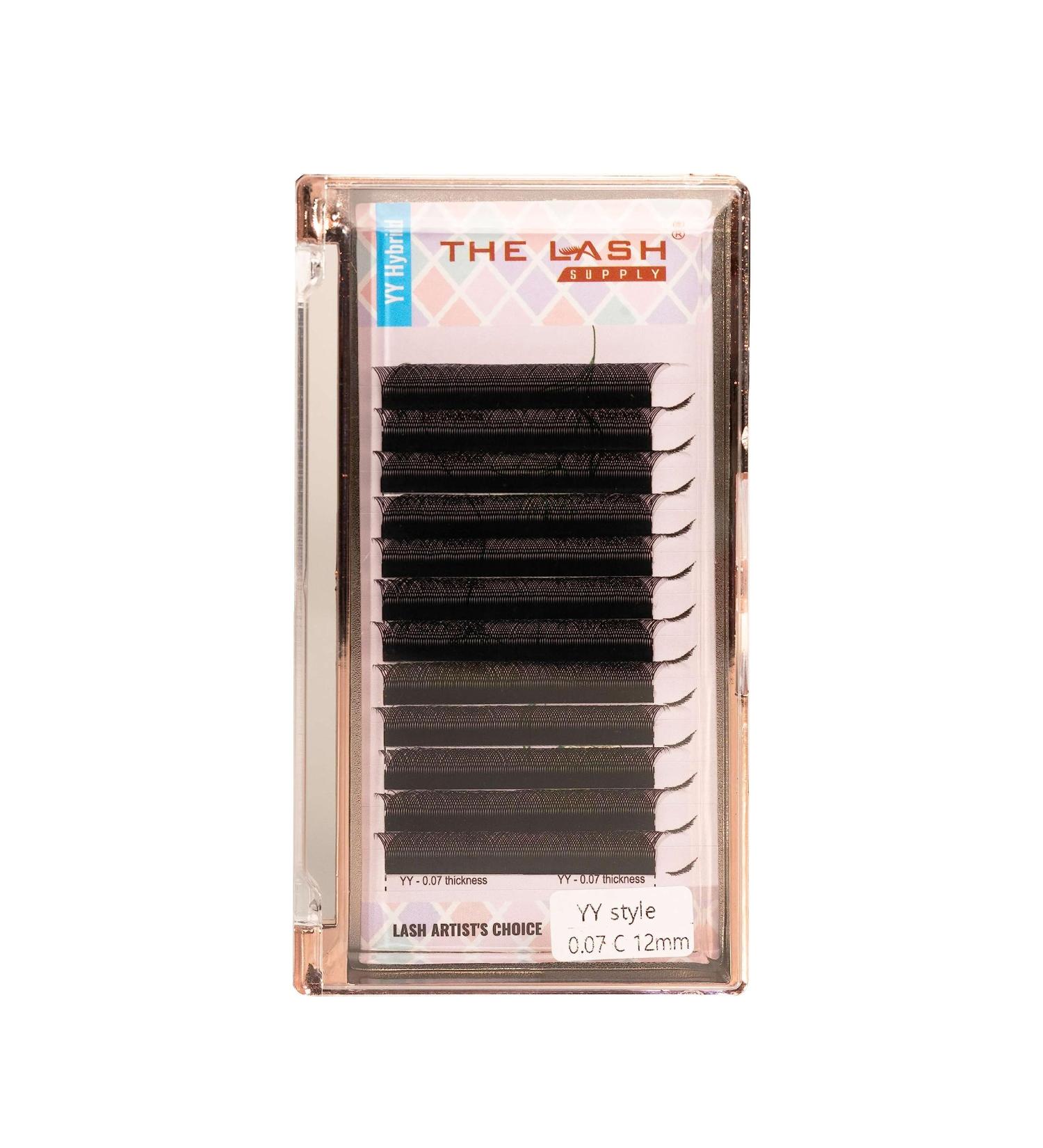 YY Hybrid Eyelash Extension Supplies C/D Curl 9-15mm 0.07mm Matte Black Lashes - Buy Online on GoSupps.com
