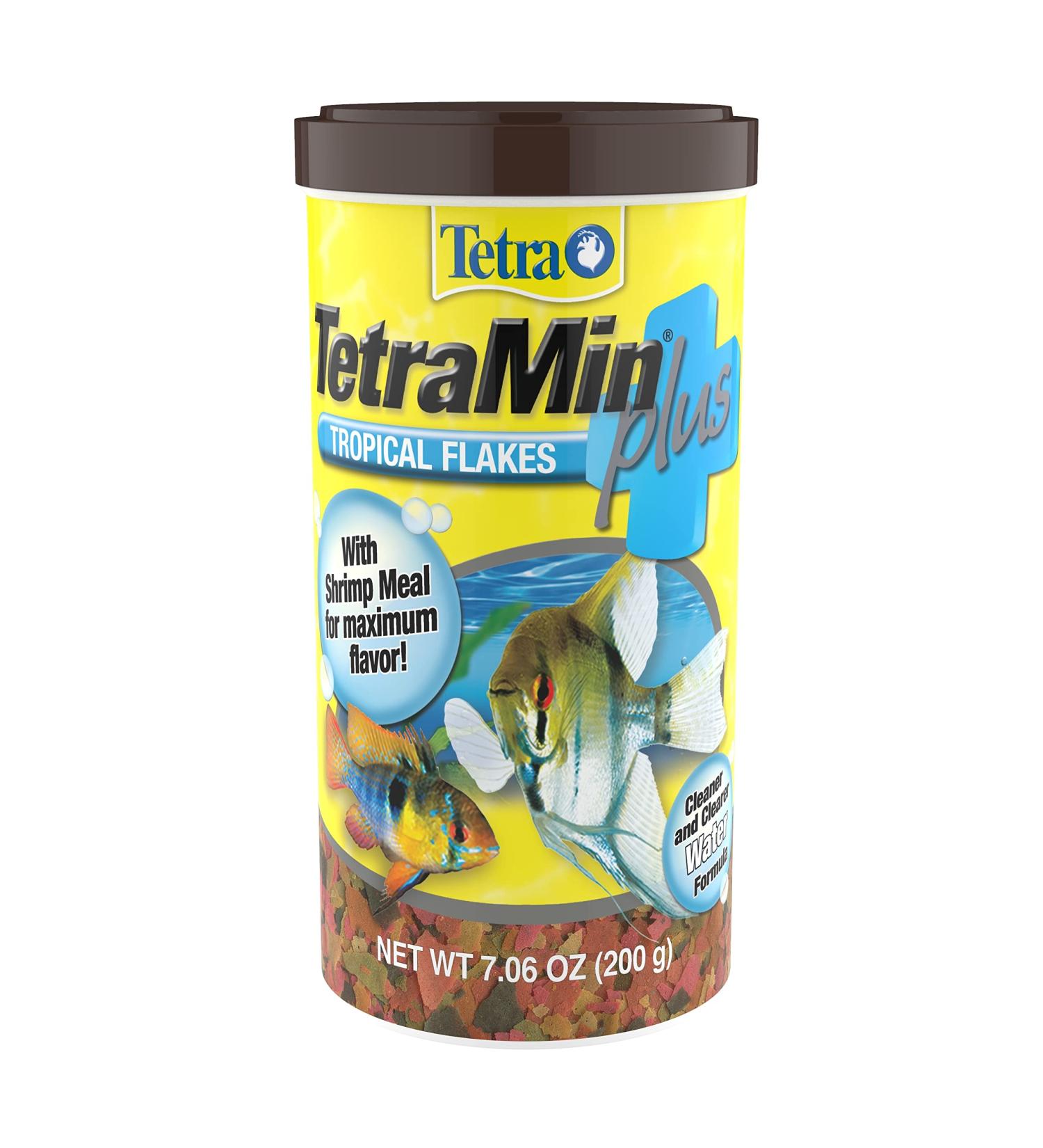 TetraMin Plus Tropical Flakes 7.06 oz - Nutritionally Balanced Fish Food with Shrimp - Buy Online on GoSupps.com