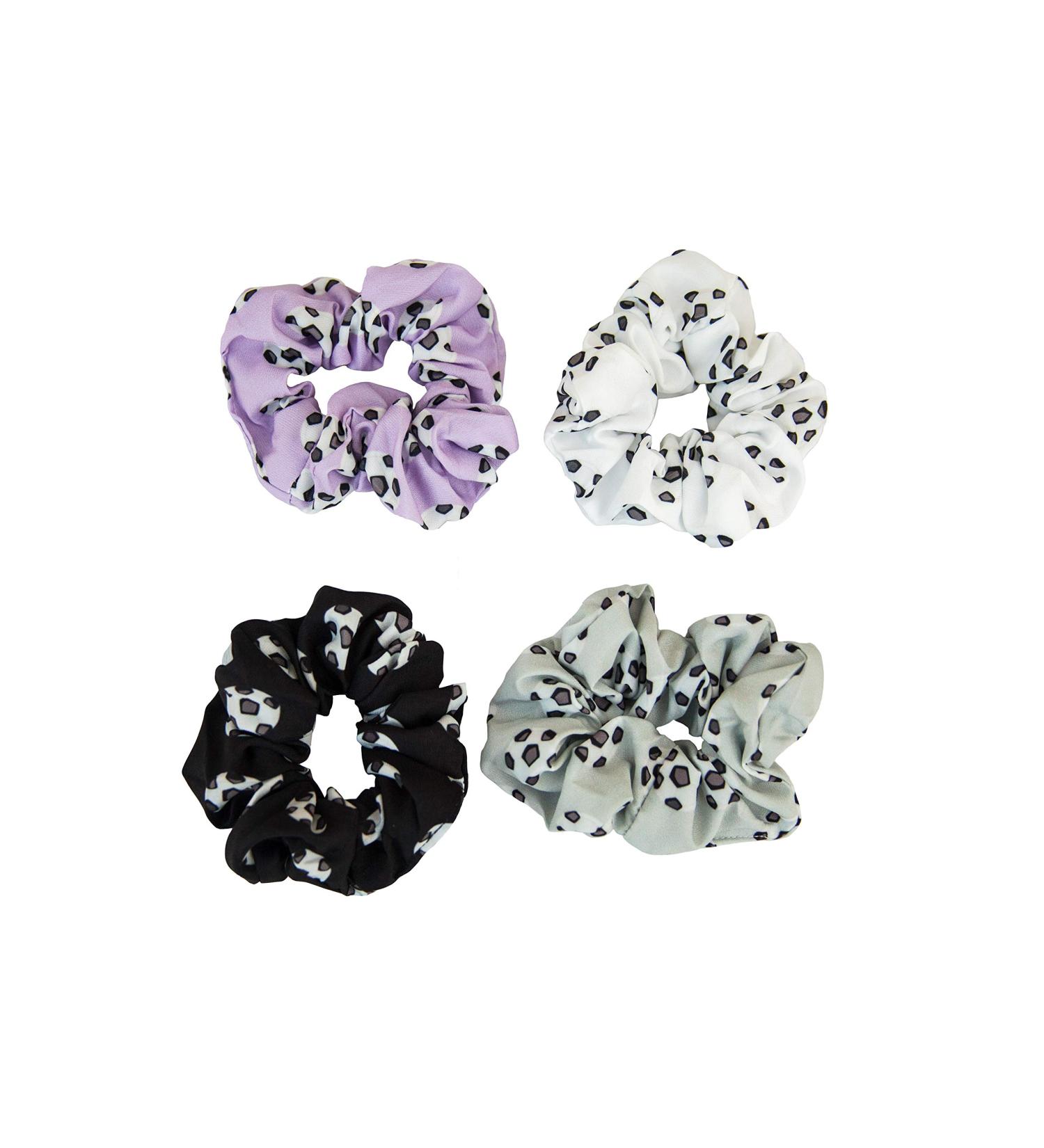 Happie Hare Soccer Sport Scrunchies - 4 Pack Cotton Elastic Hair Bands - Girls Hair Accessories & Gifts for Women - Buy Online on GoSupps.com