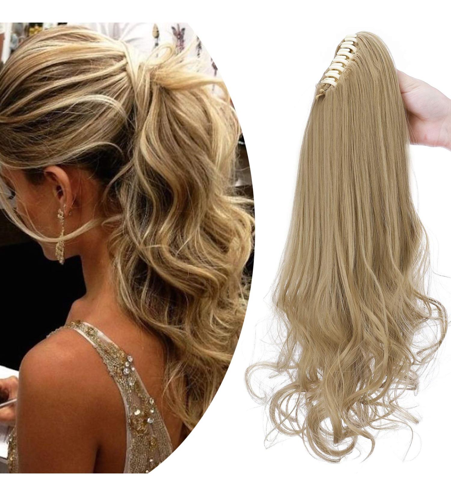 Shop 18 Clip-In Ponytail Extension - Heat Resistant Mid-Blonde Hair Braid - Realistic Smooth & Wavy Styles - Buy Online on GoSupps.com