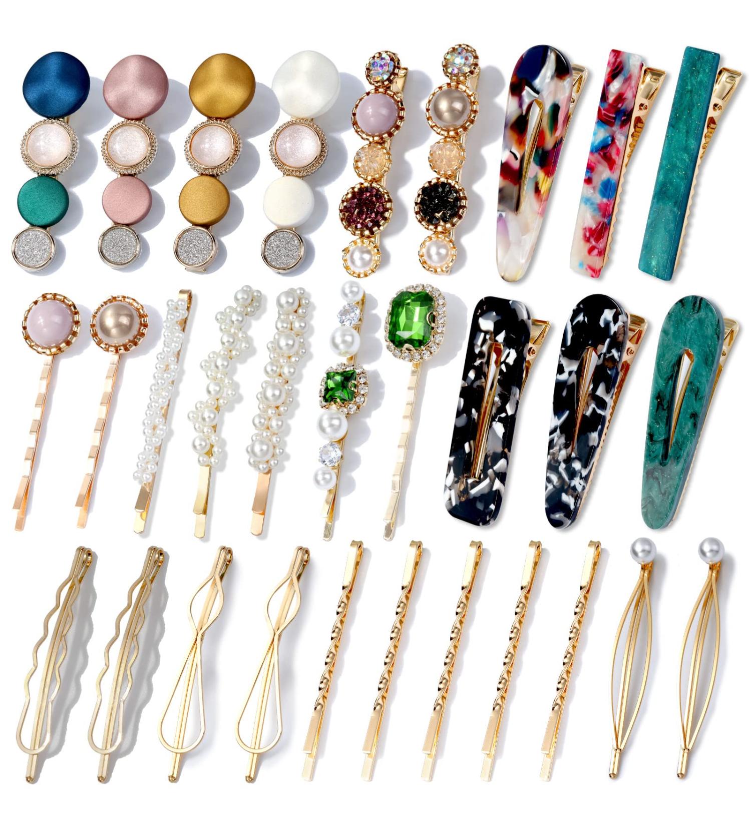 30 Pcs Acrylic Resin Barrettes and Hair Clips for Women - Cridoz Hair Accessories Set in Color A - Buy Online on GoSupps.com