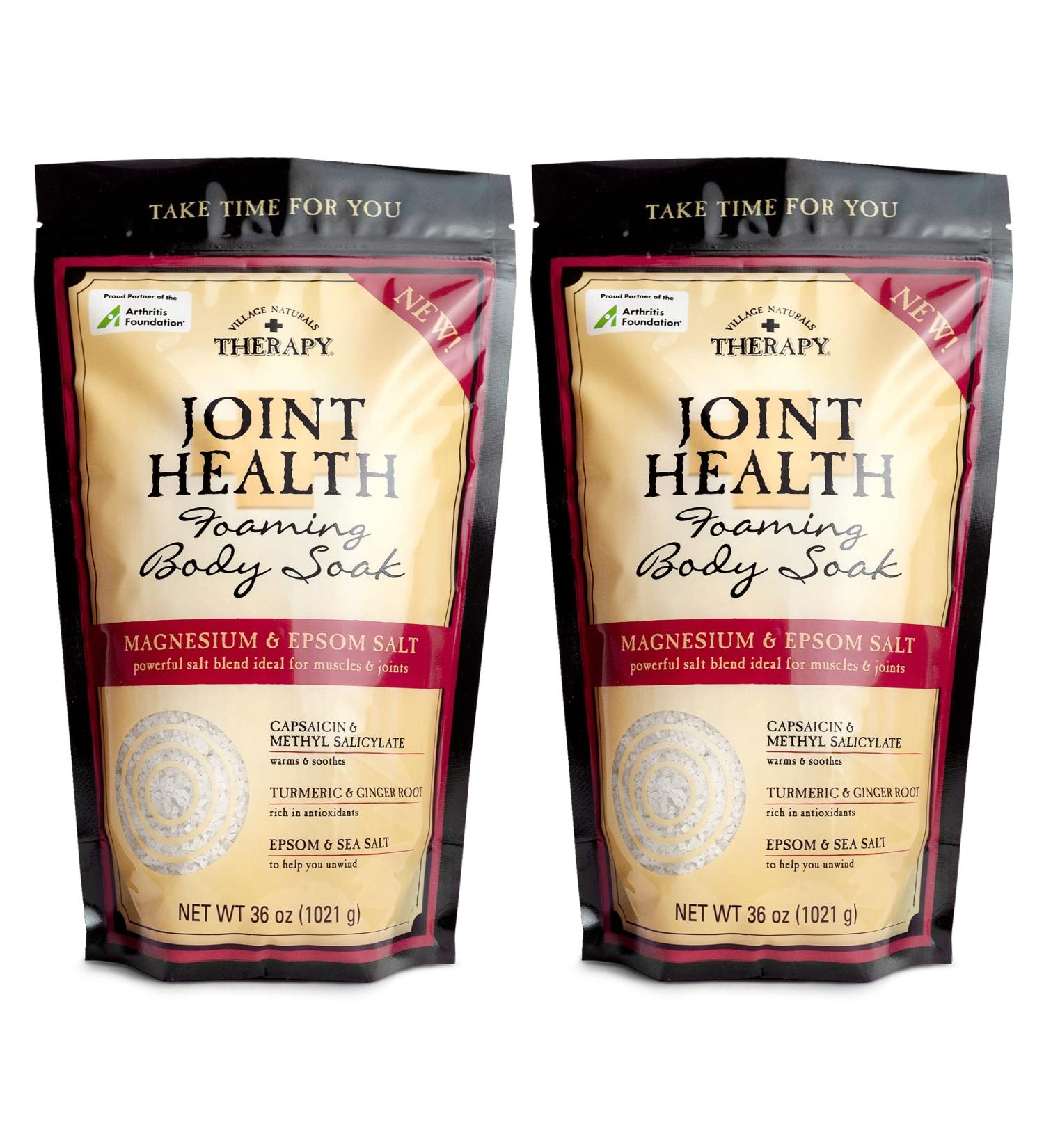 Village Naturals Therapy Joint Health Foaming Bath Soak 36 oz - Pack of 2 | Soothing and Relaxing Formula - Buy Online on GoSupps.com